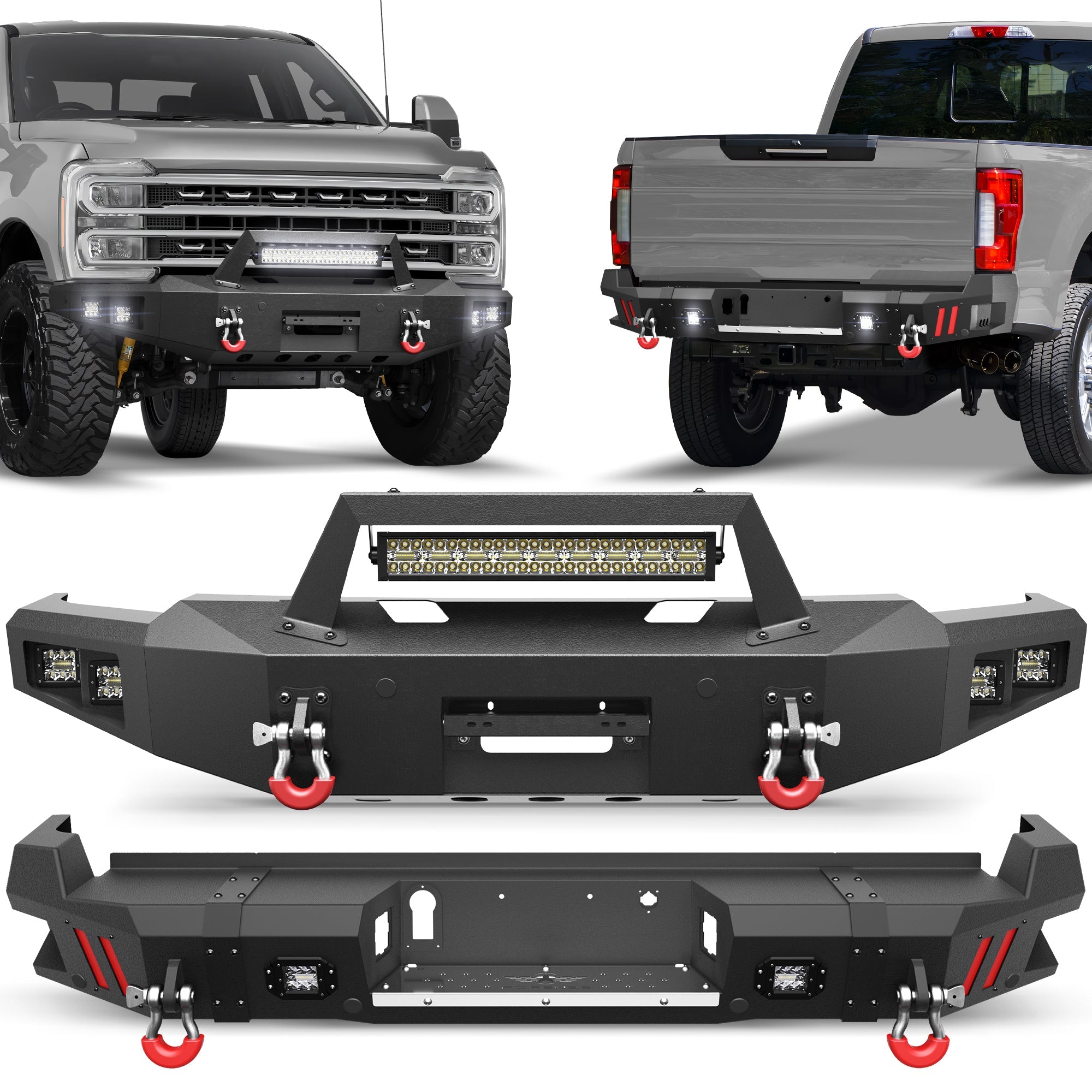 F250 Bumper Set for 2023 2024 2025 2026 Ford F250/F350/F450 Pickup - nadiaauto