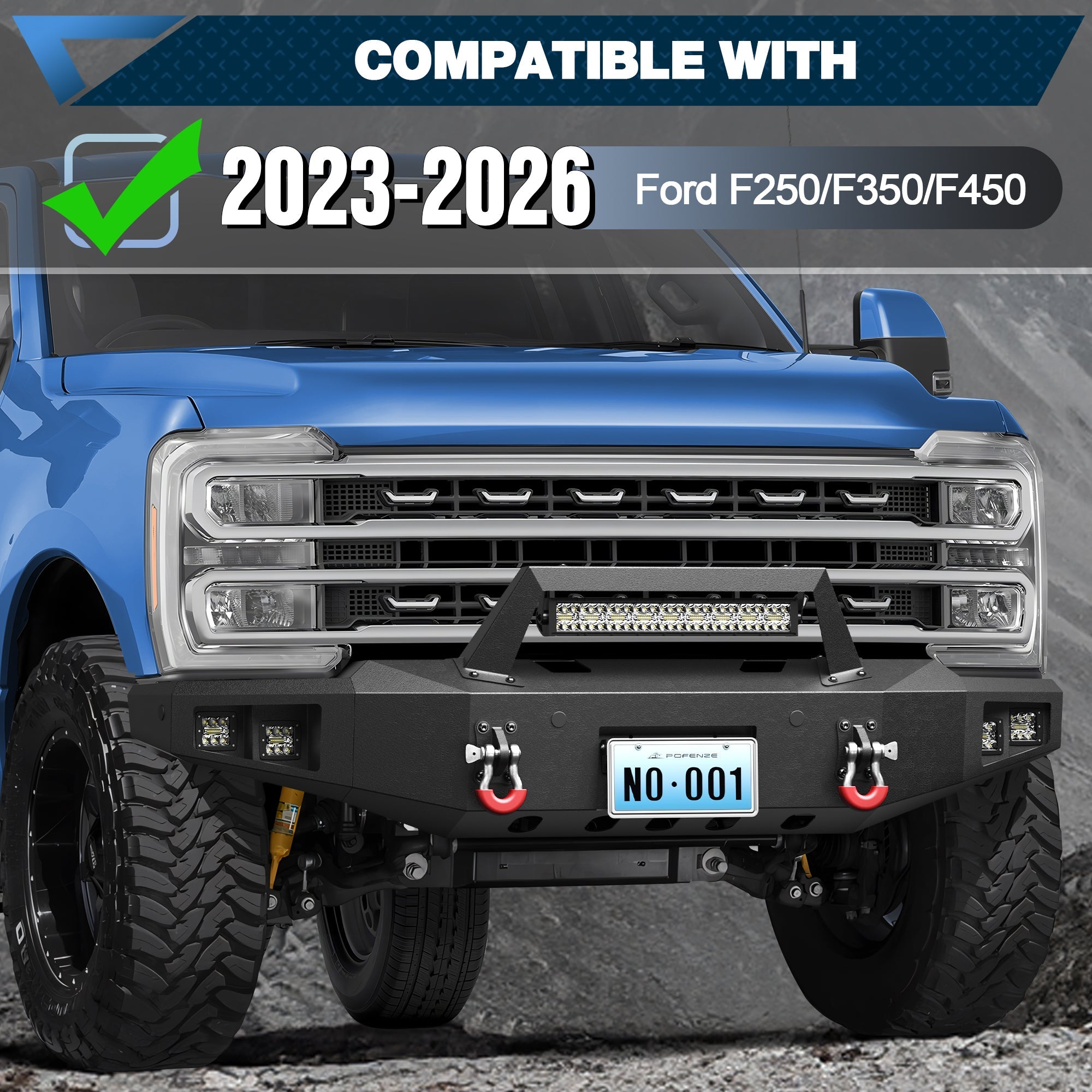 F250 Bumper Set for 2023 2024 2025 2026 Ford F250/F350/F450 Pickup - nadiaauto