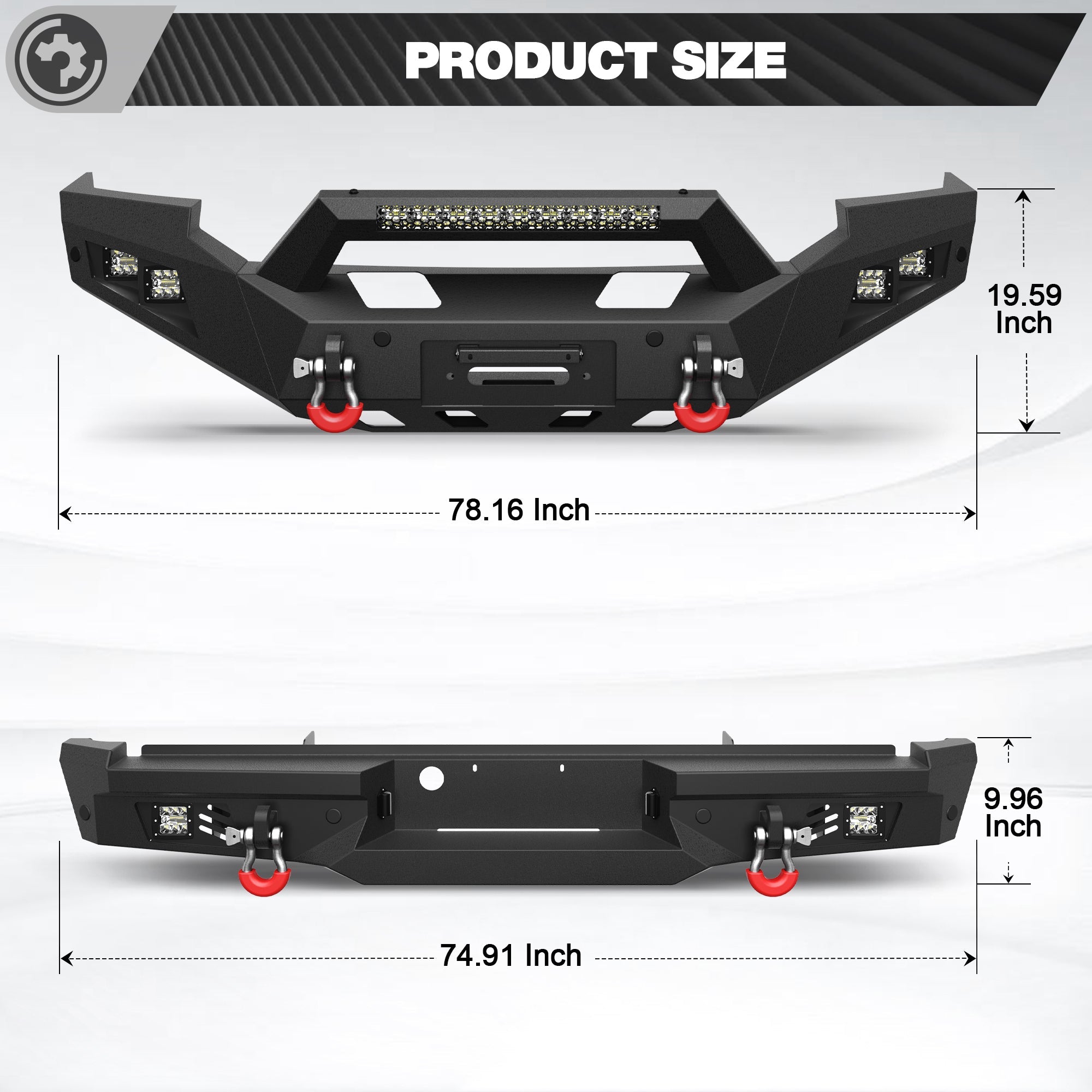 F250 Front and Rear Bumper Set for 2005 2006 2007 Ford F250/F350/F450 Pickup - nadiaauto