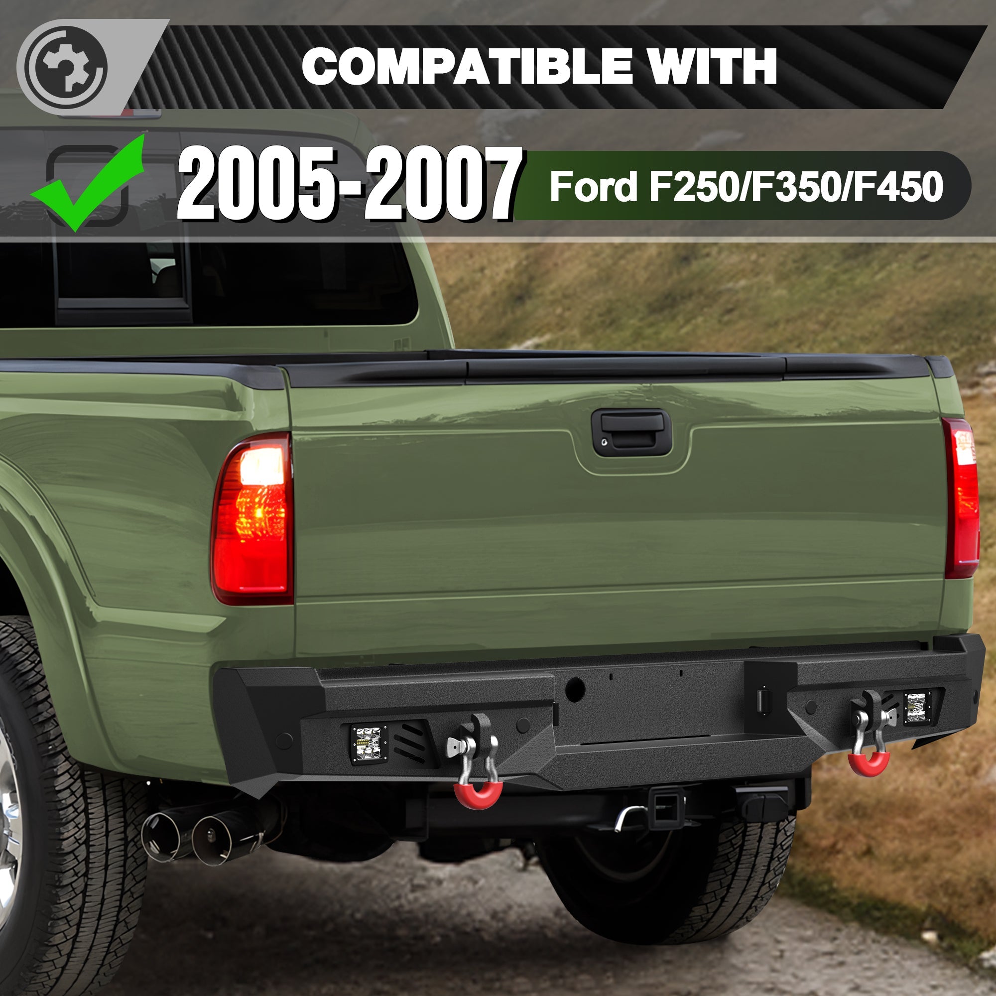 F250 Front and Rear Bumper Set for 2005 2006 2007 Ford F250/F350/F450 Pickup - nadiaauto