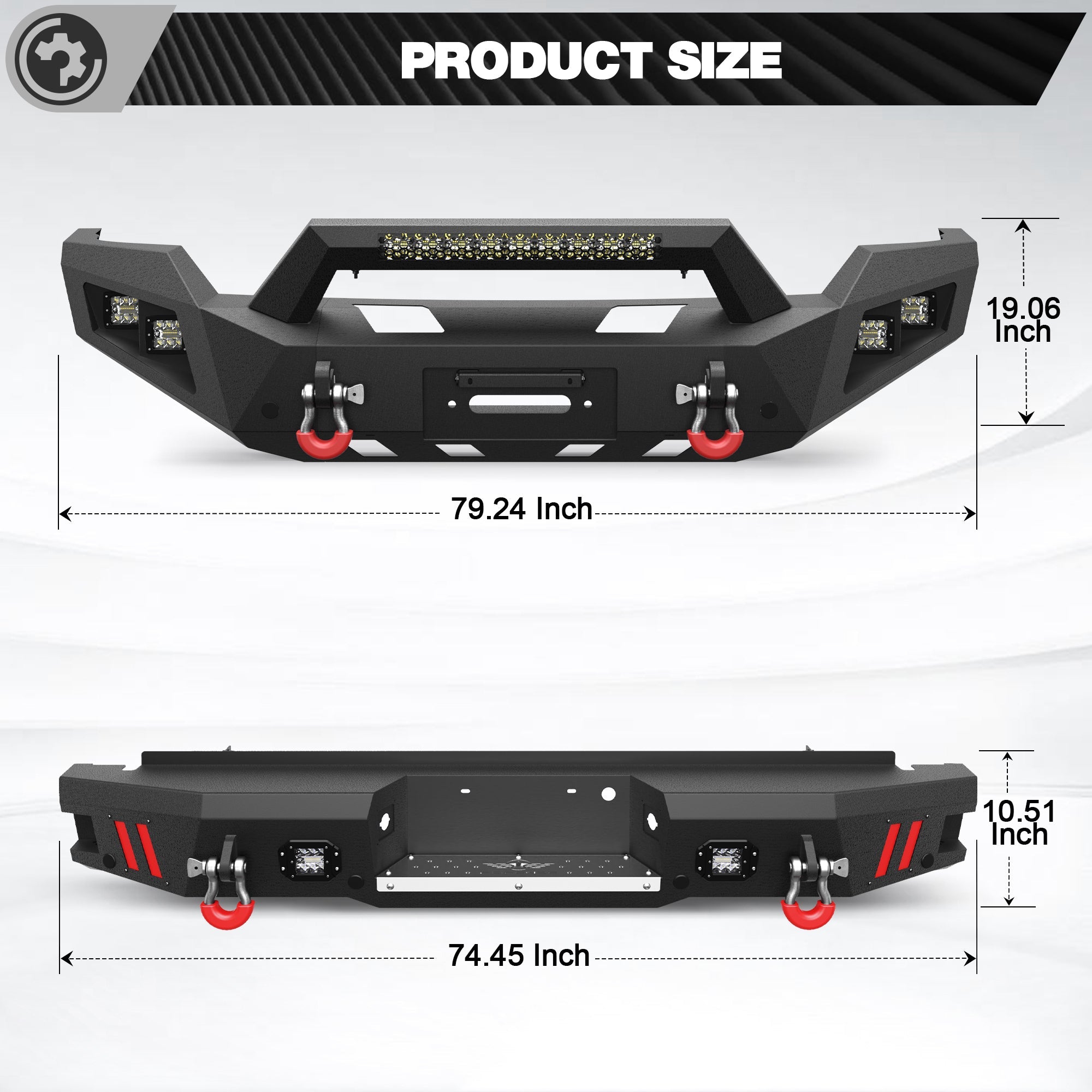F250 Front and Rear Bumper Set for 2011-2016 Ford F250/F350/F450 Truck - nadiaauto