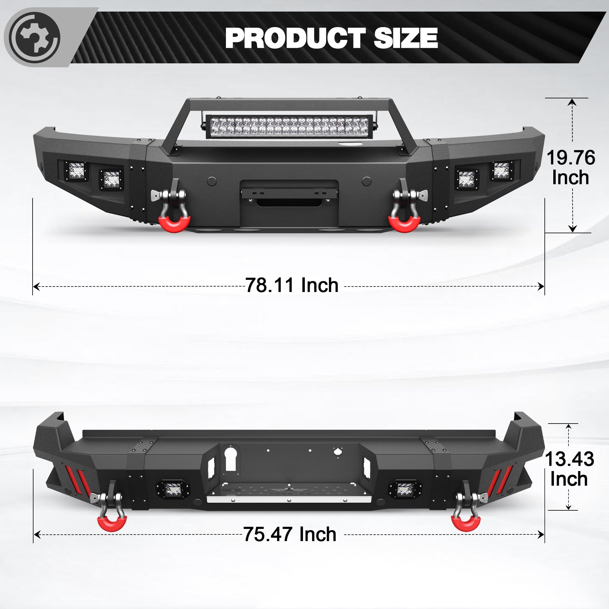 F250 Front Bumper and Rear Bumper Set for 2017-2022 Ford F250/F350/F450 Pickup - nadiaauto