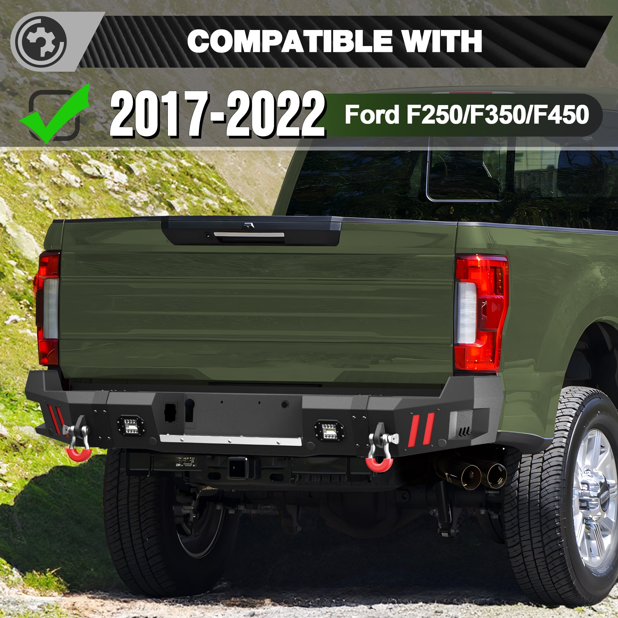 F250 Front Bumper and Rear Bumper Set for 2017-2022 Ford F250/F350/F450 Pickup - nadiaauto