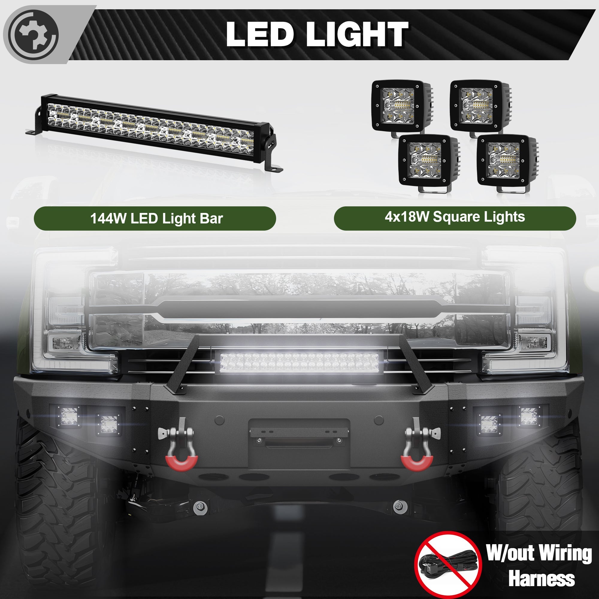 F250 Front Truck Bumper for 2017 2018 2019 2020 2021 2022 Ford F250/F350/F450 Pickup - nadiaauto