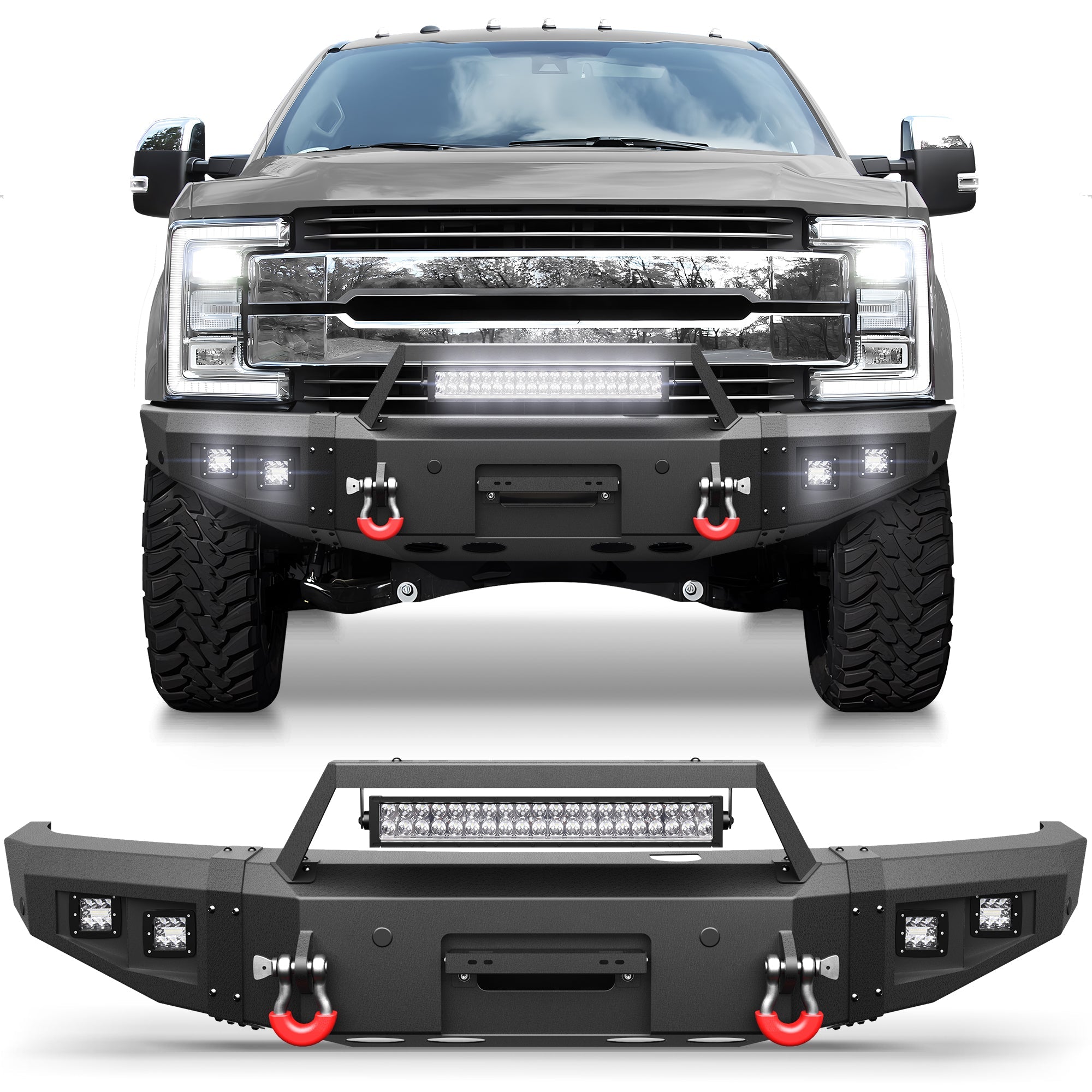F250 Front Truck Bumper for 2017 2018 2019 2020 2021 2022 Ford F250/F350/F450 Pickup - nadiaauto