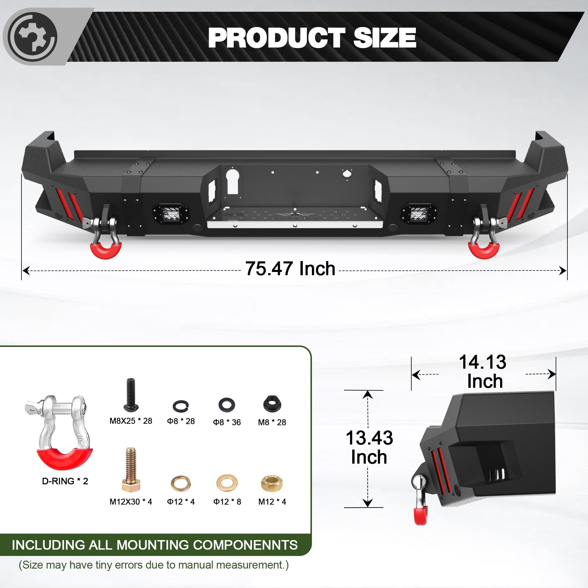 F250 Rear Bumper Full Width for 2017-2026 Ford F250/F350/F450 - nadiaauto