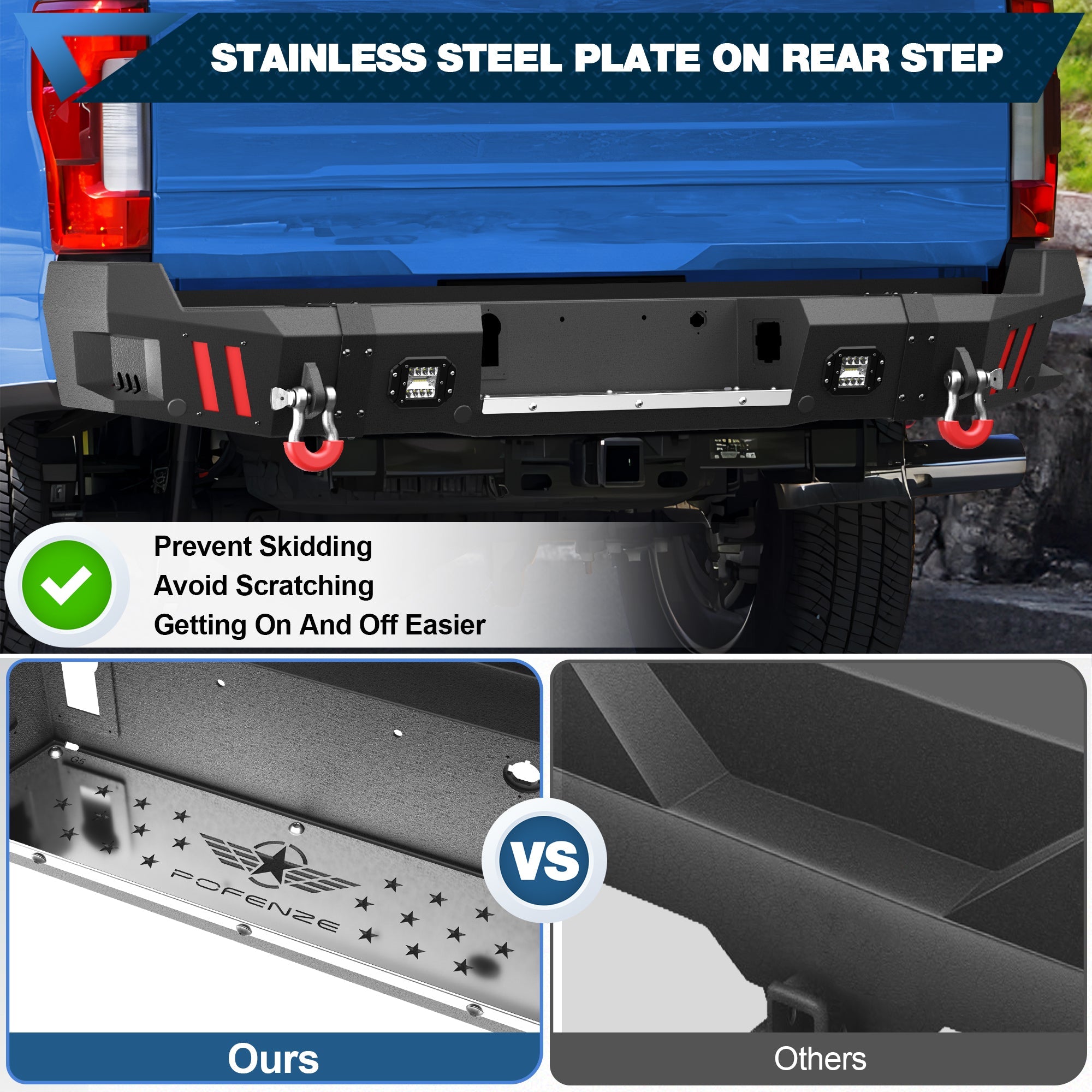 F250 Rear Bumper Full Width for 2017 - 2026 Ford F250/F350/F450 - nadiaauto