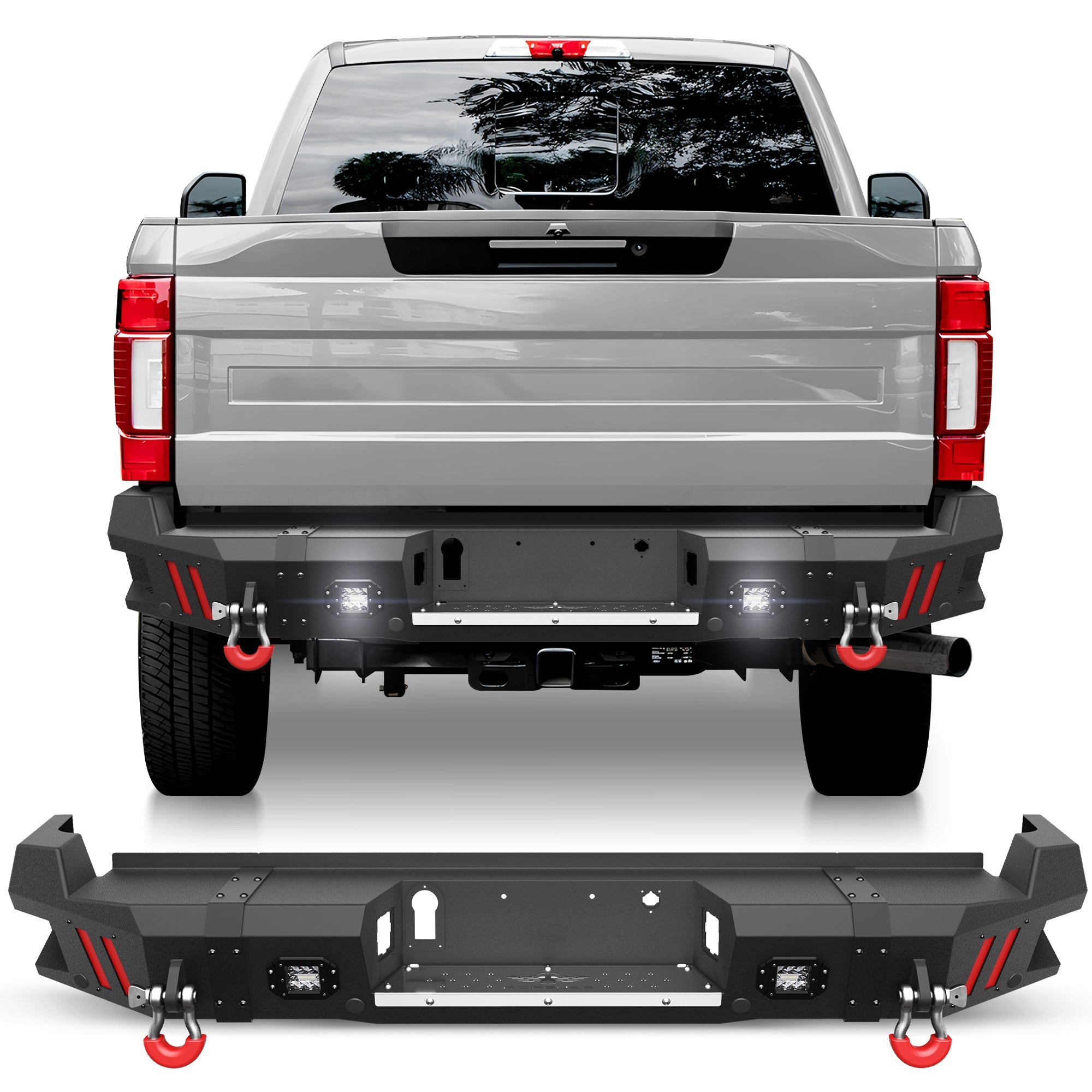 F250 Rear Bumper Full Width for 2017 - 2026 Ford F250/F350/F450 - nadiaauto