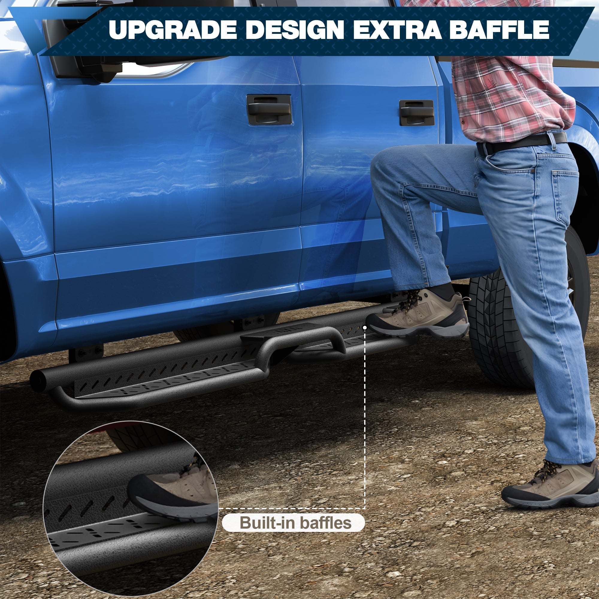 F250 Running Boards Side Steps Compatible for 1999 - 2016 Ford F250 SuperCrew (4 Door) - nadiaauto