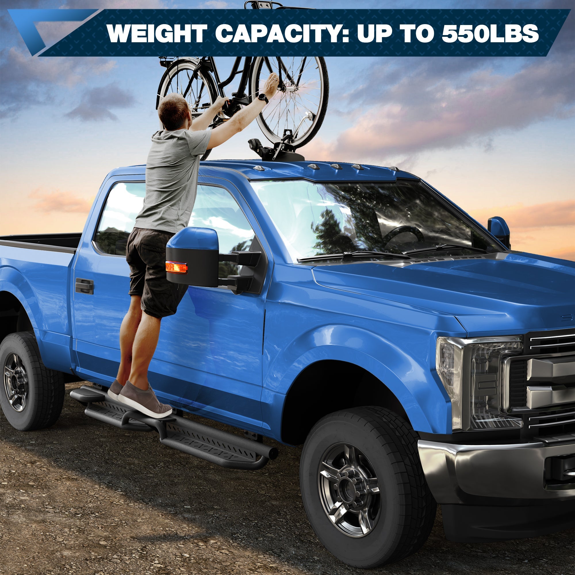 F250 Running Boards Side Steps Compatible for 1999 - 2016 Ford F250 SuperCrew (4 Door) - nadiaauto