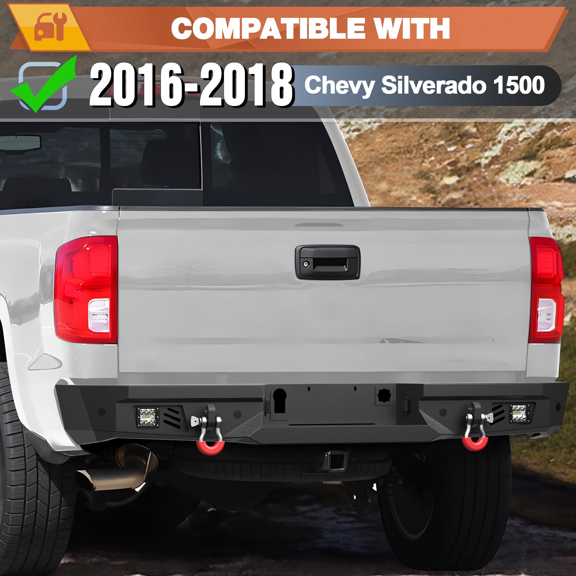 Front and Rear Bumper Kit for 2016 2017 2018 Chevy Silverado 1500 Pickup - nadiaauto