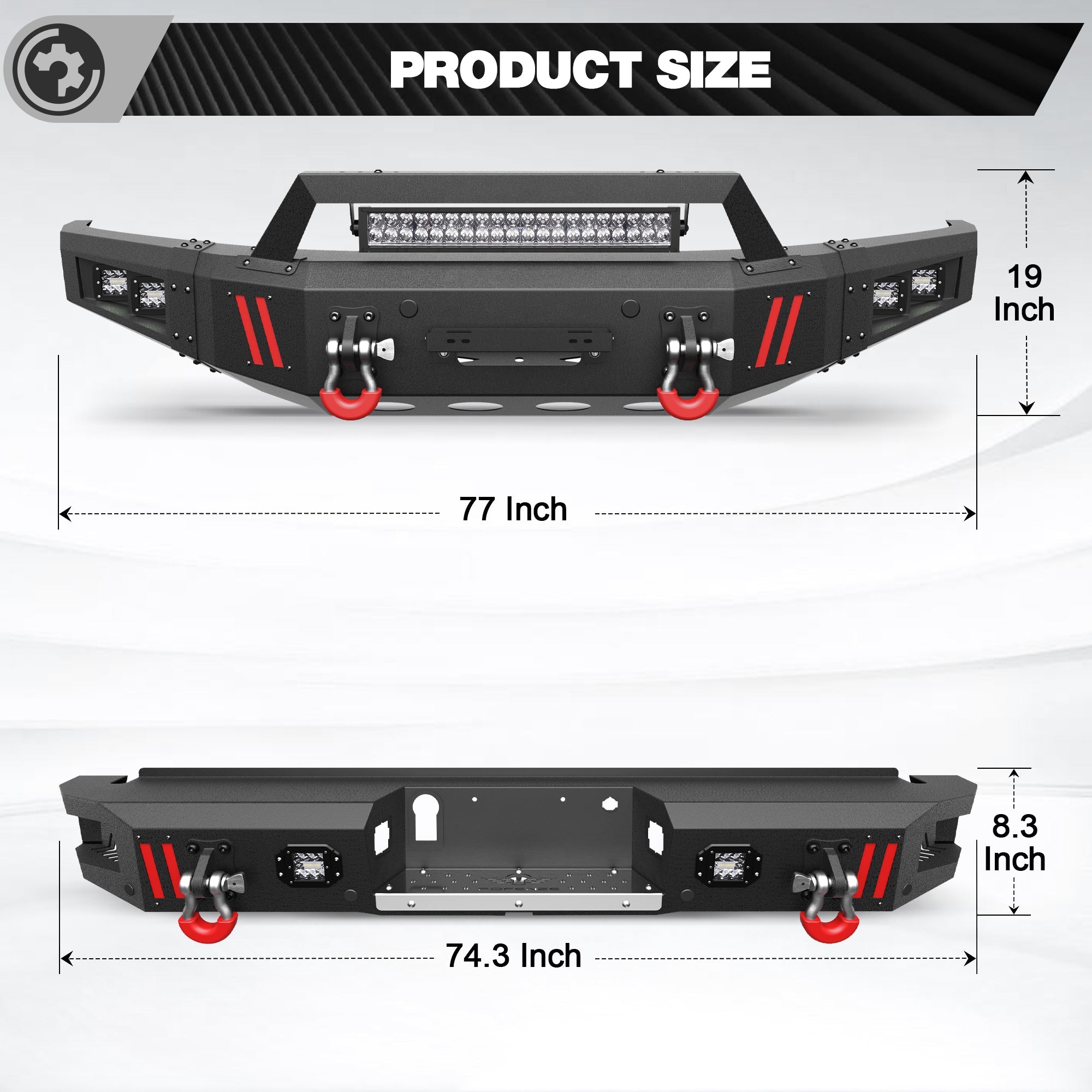 Front and Rear Bumpers Fit 2015 2016 2017 Ford F150 (Excluding Raptor & Ecoboost) - nadiaauto