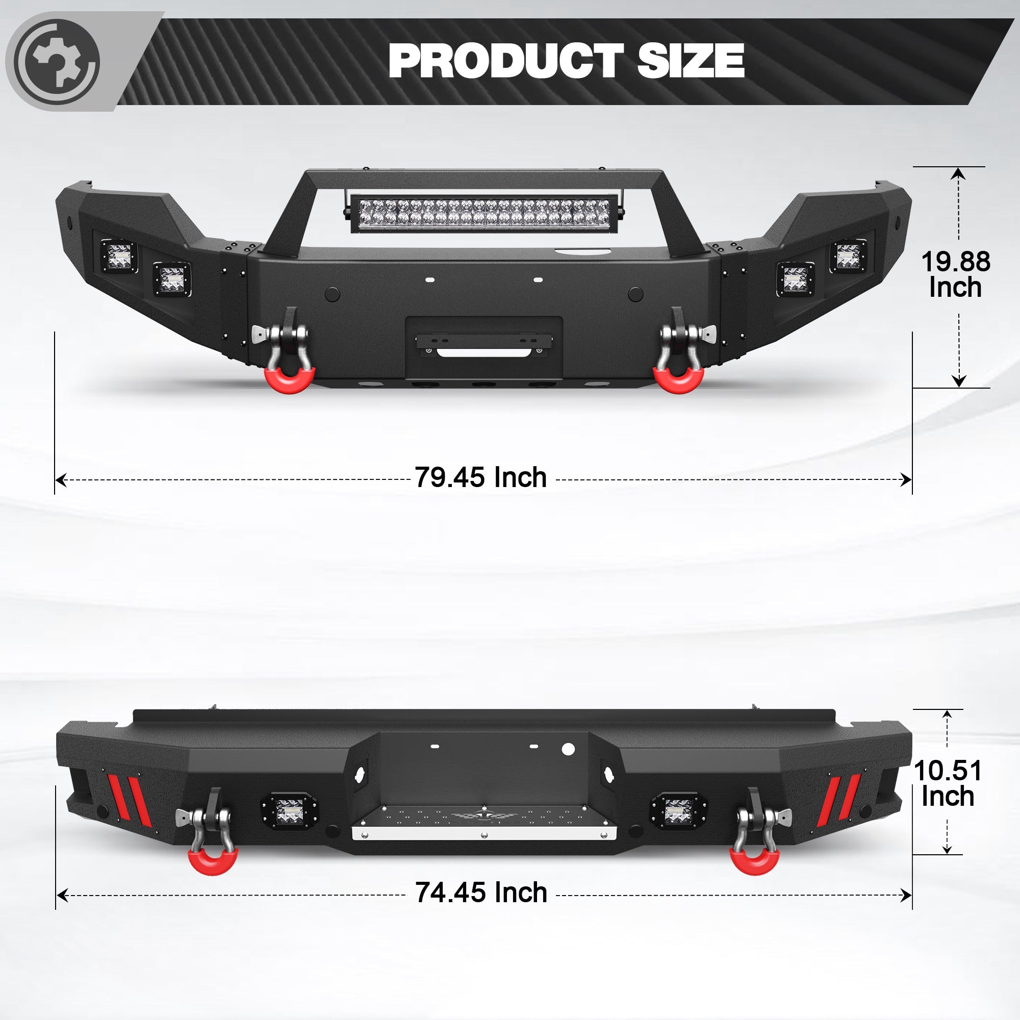 Front Bumper and Rear Bumper Combo Compatible with 2011 2012 2013 2014 2015 2016 Ford F250 F350 F450 - nadiaauto