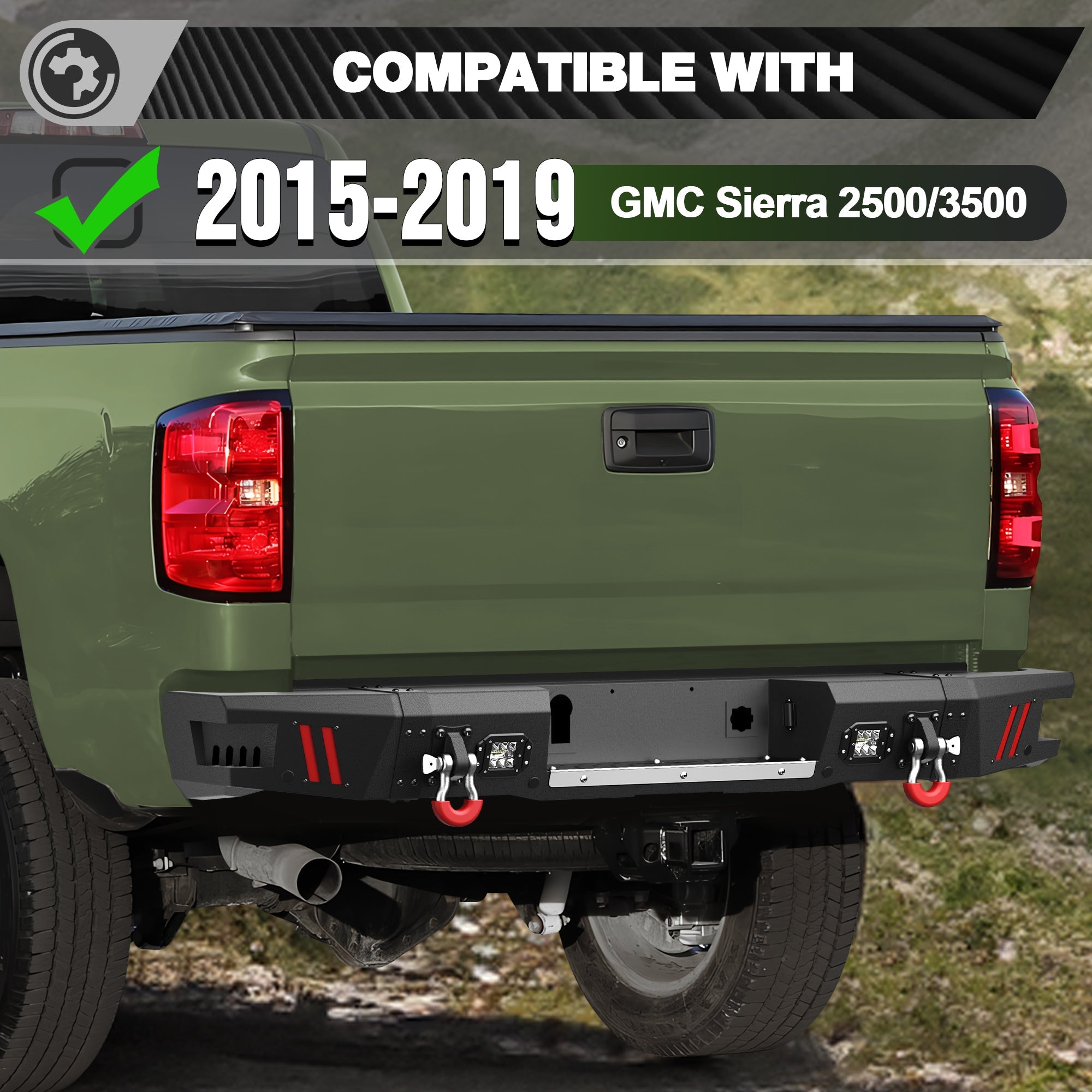 Front Bumper and Rear Bumper Combo Fit 2015 2016 2017 2018 2019 GMC Sierra 2500/3500 HD - nadiaauto