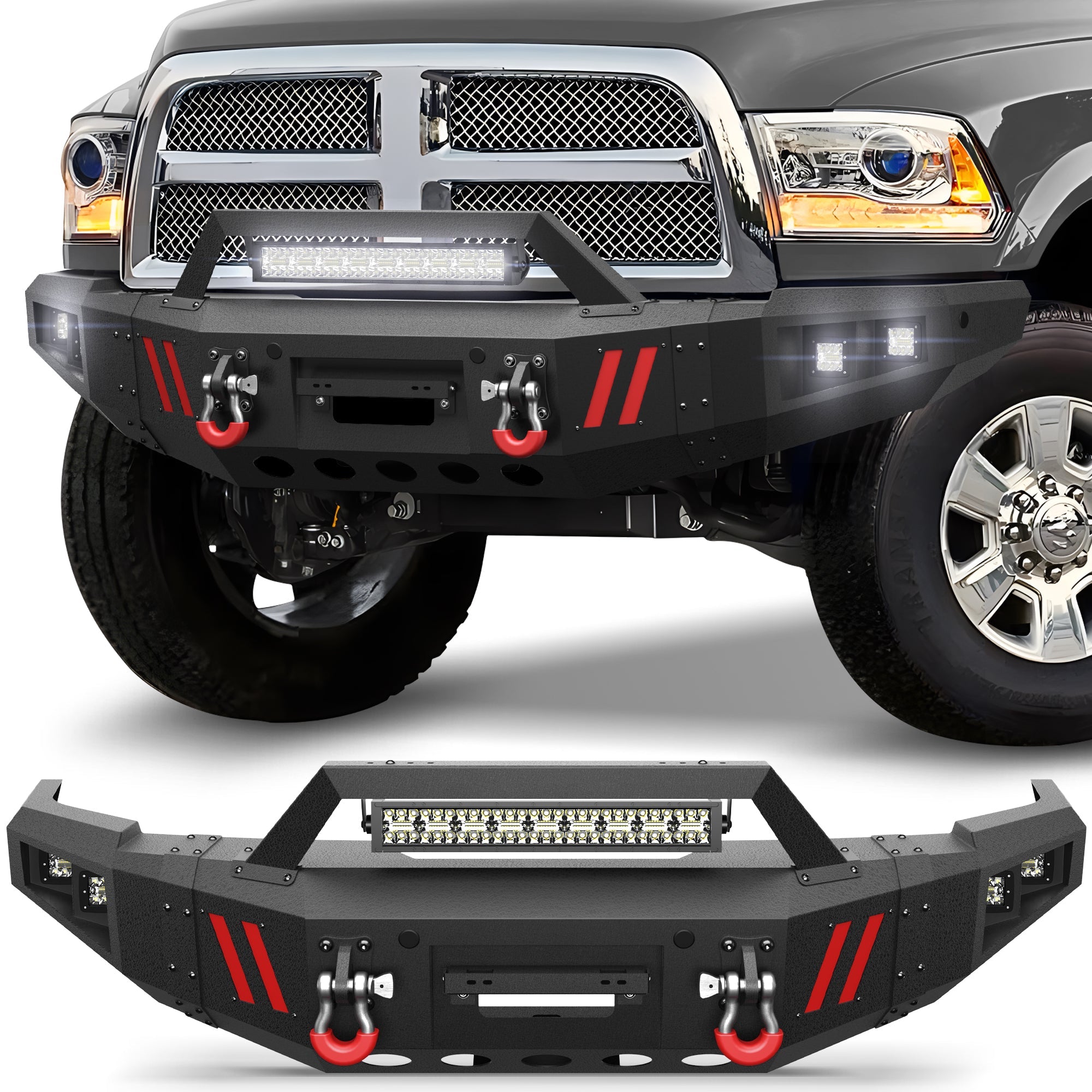 Front Bumper Compatible with 2010 - 2018 Dodge Ram 2500 3500 - nadiaauto