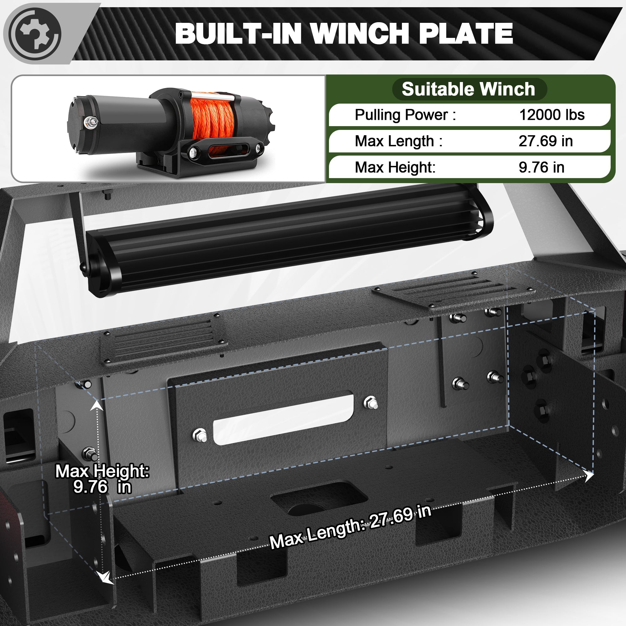 Front Bumper for 2007 2008 2009 2010 2011 2012 2013 Chevy Silverado 1500 Pickup w/Winch Plate - nadiaauto