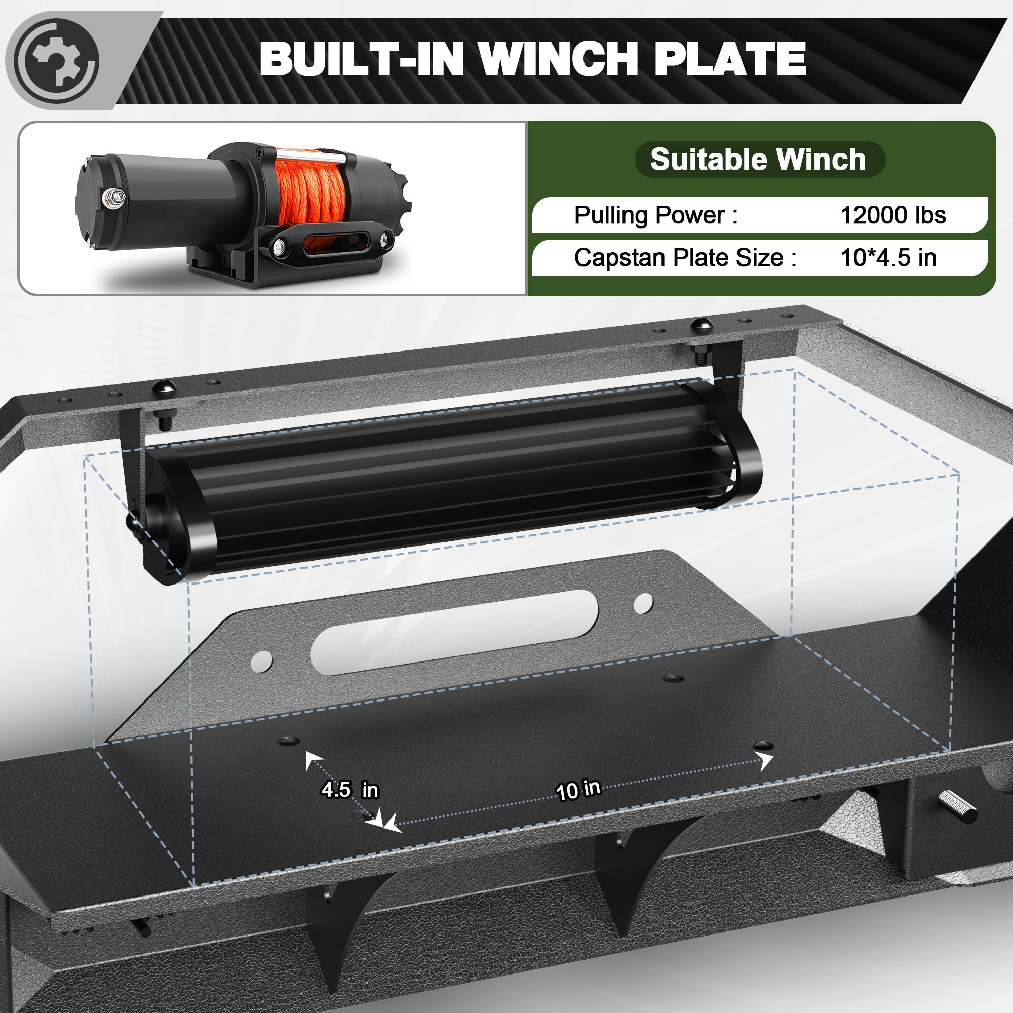 Front Bumper for 2007-2026 Jeep Wrangler JK JL JKU JLU & Gladiator JT - nadiaauto