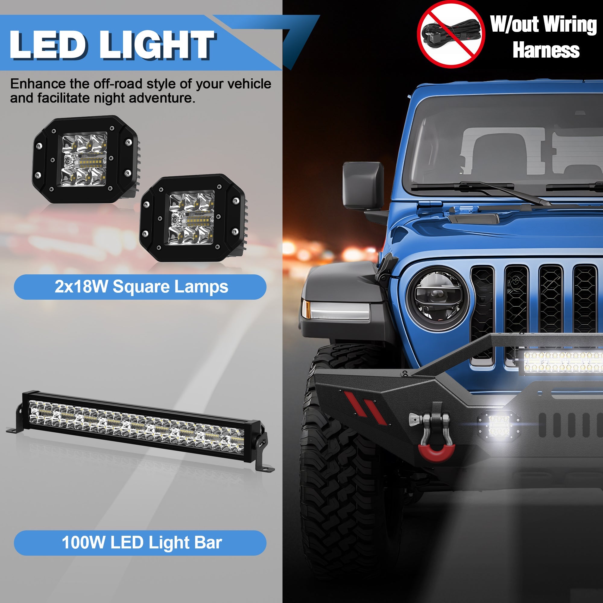 Front Bumper for 2007 - 2026 Jeep Wrangler JK JL JKU JLU & Gladiator JT - nadiaauto