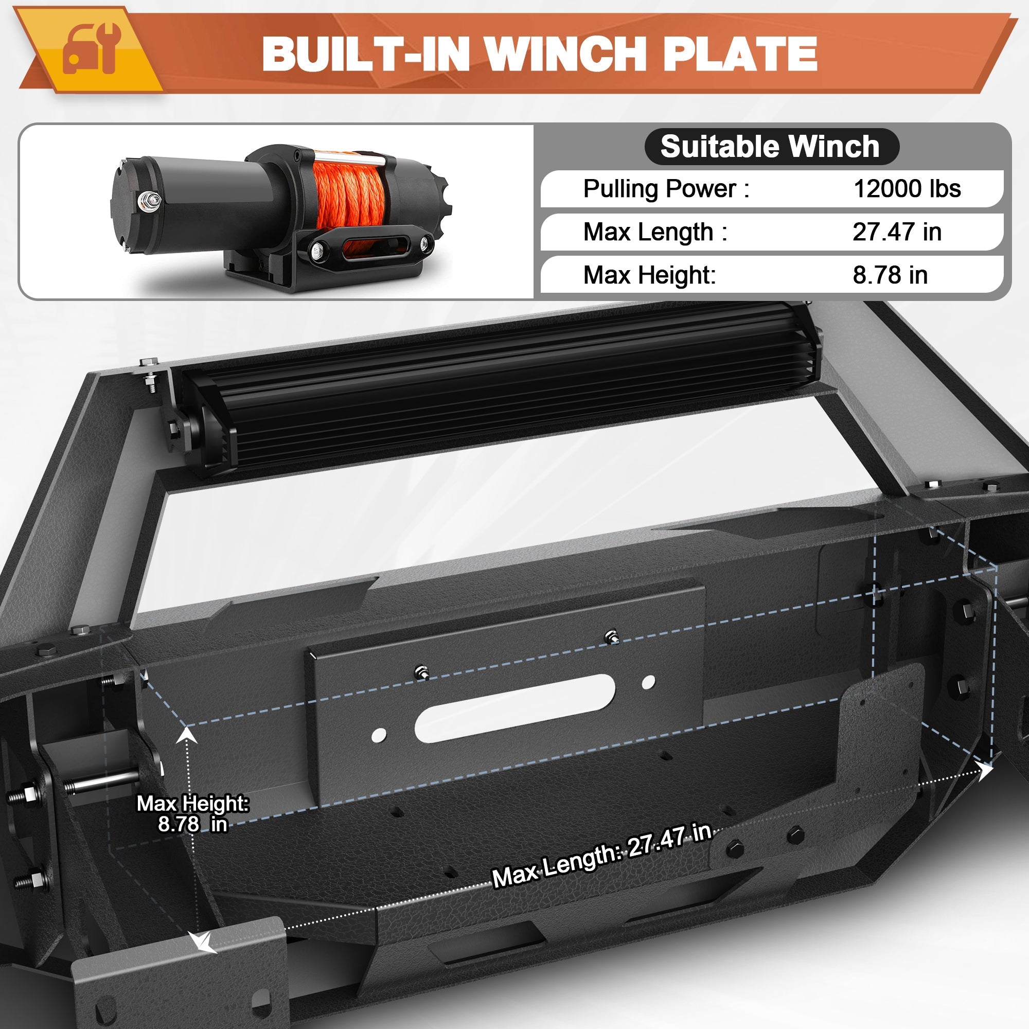 Front Bumper Offroad Bumper for 2015 2016 2017 Ford F150 Pickup Truck (Excluding Raptor & Ecoboost) - nadiaauto