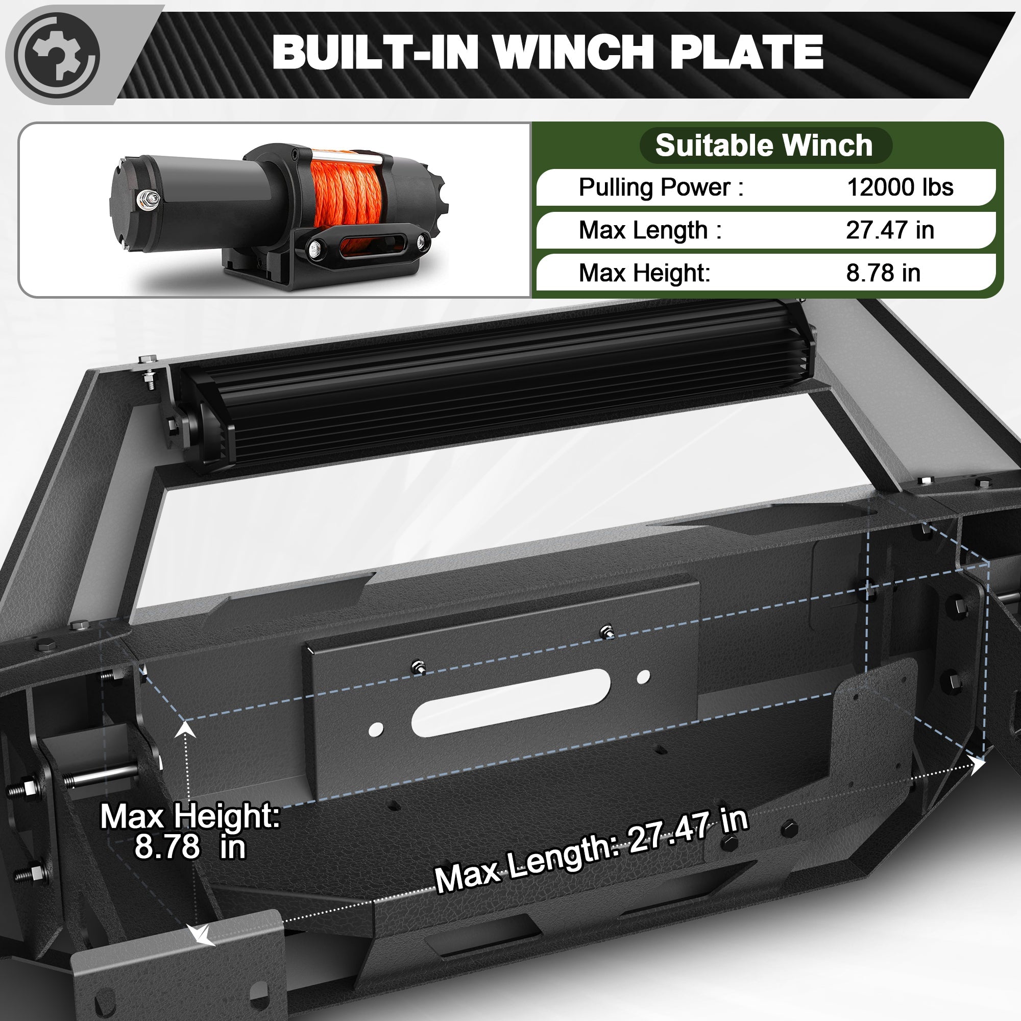 Front Bumper Offroad Bumper for 2015 2016 2017 Ford F150 Pickup Truck (Excluding Raptor & Ecoboost) - nadiaauto