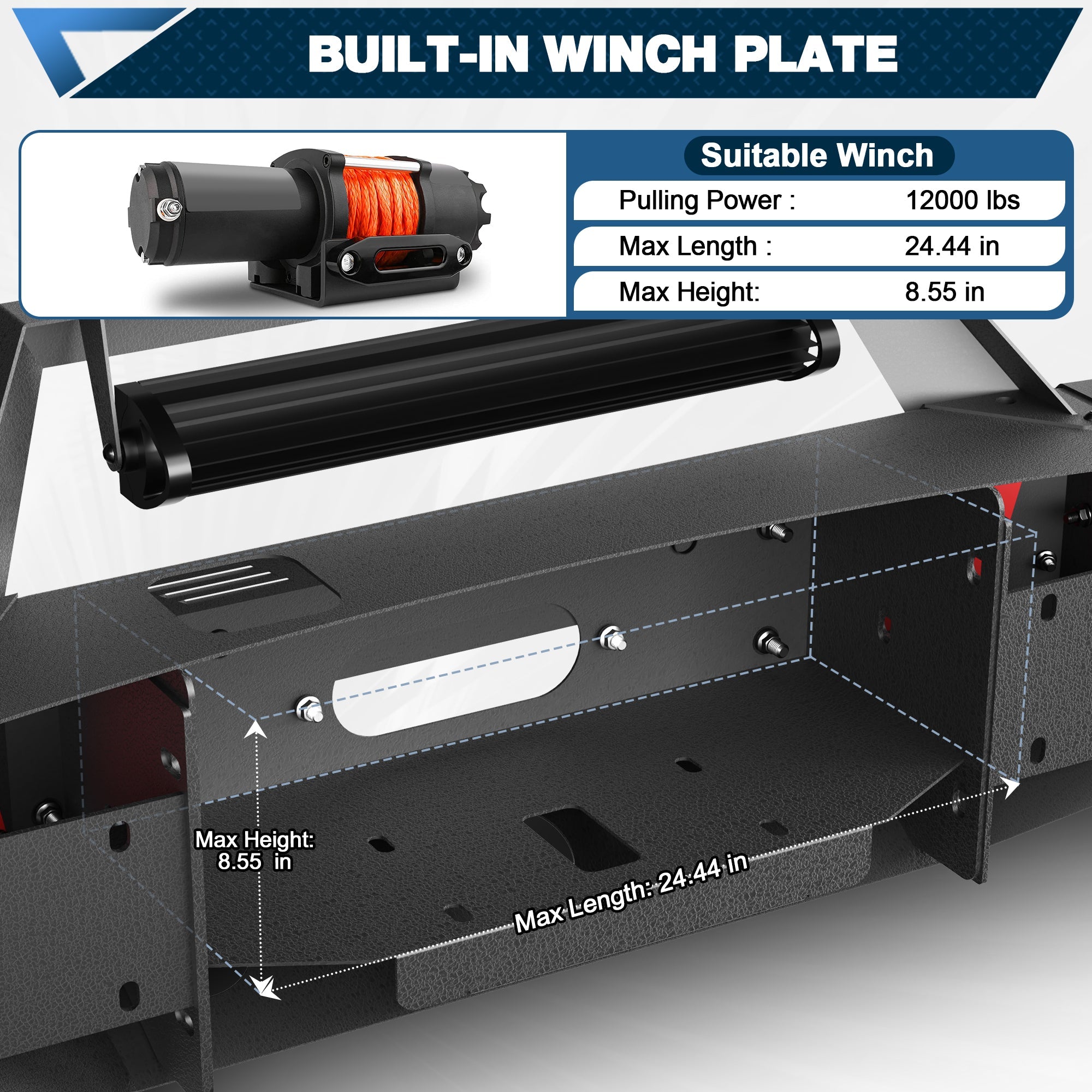Front Bumper for 2013-2018 Ram 1500 (Excl. Rebel) and 2019-2024 Ram 1500 Classic (Excl. Warlock) - nadiaauto