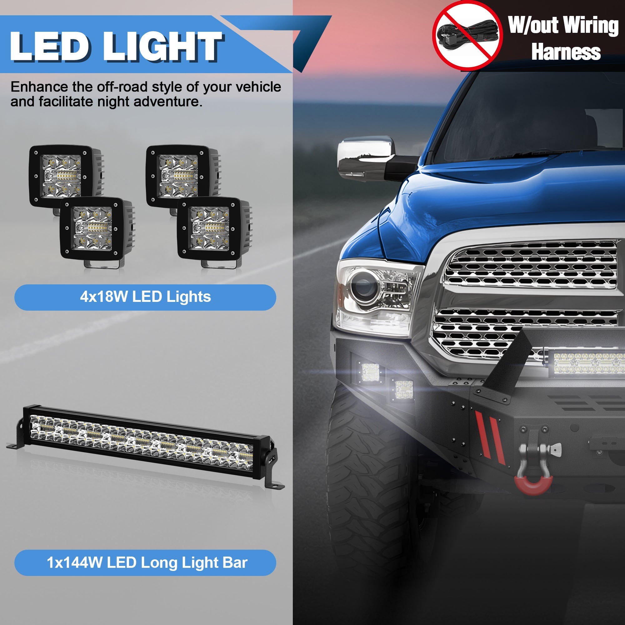 Front Bumper for 2013-2018 Ram 1500 (Excl. Rebel) and 2019-2024 Ram 1500 Classic (Excl. Warlock) - nadiaauto