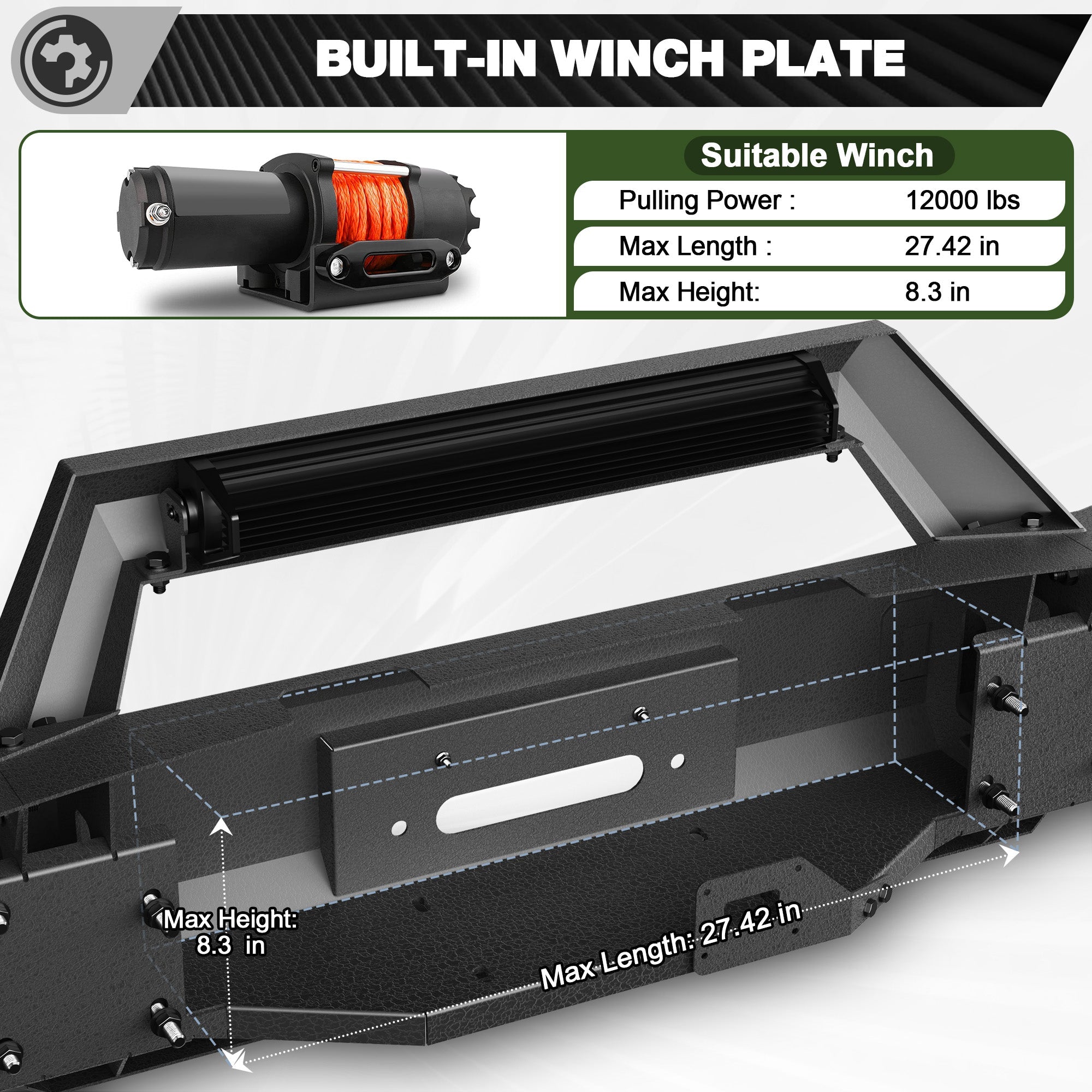 Heavy Duty Front Bumper for Ram 1500 2013-18 & 2019-24 Classic Pickup - nadiaauto
