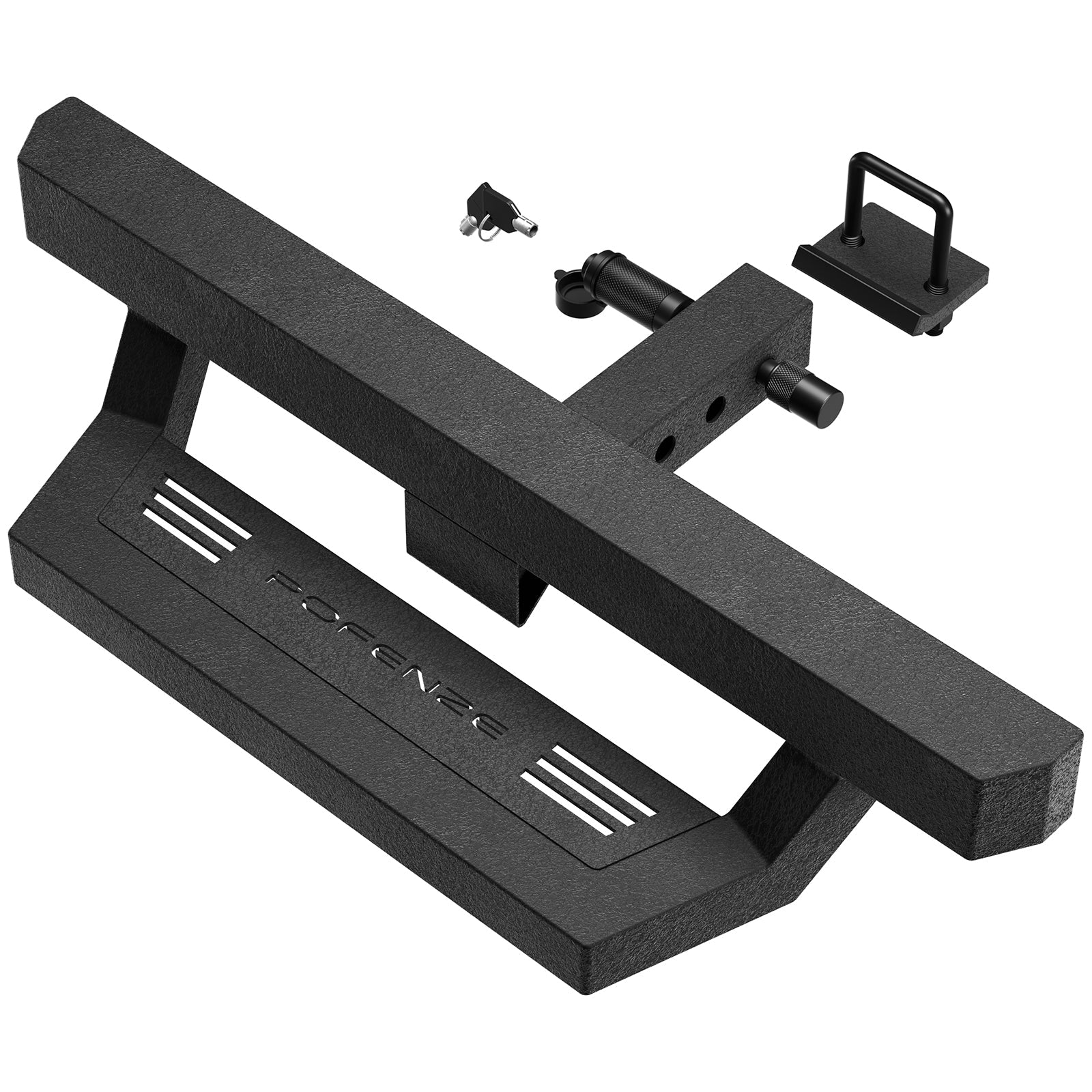 Hitch Step for 2” Receiver, Heavy Duty Steel Trailer Hitch Step with Locking Pin & Anti - Theft, Non - Slip Bumper Guard for Truck, SUV, RV – 350 lbs Capacity - nadiaauto