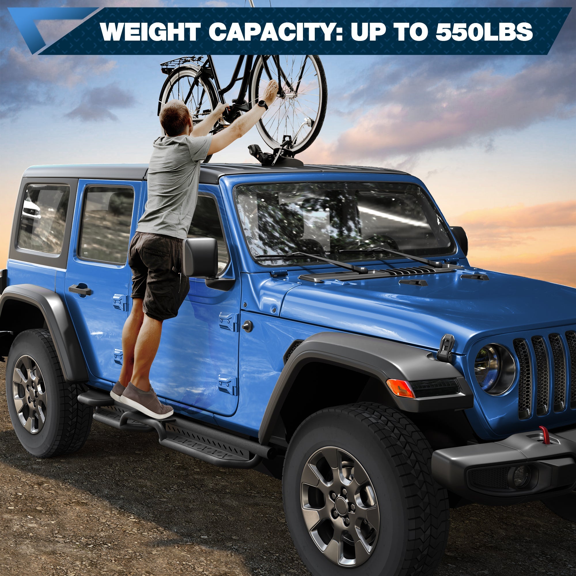 Jeep JL Running Boards Fits 2019-2025 Jeep Wrangler JL Unlimited - nadiaauto