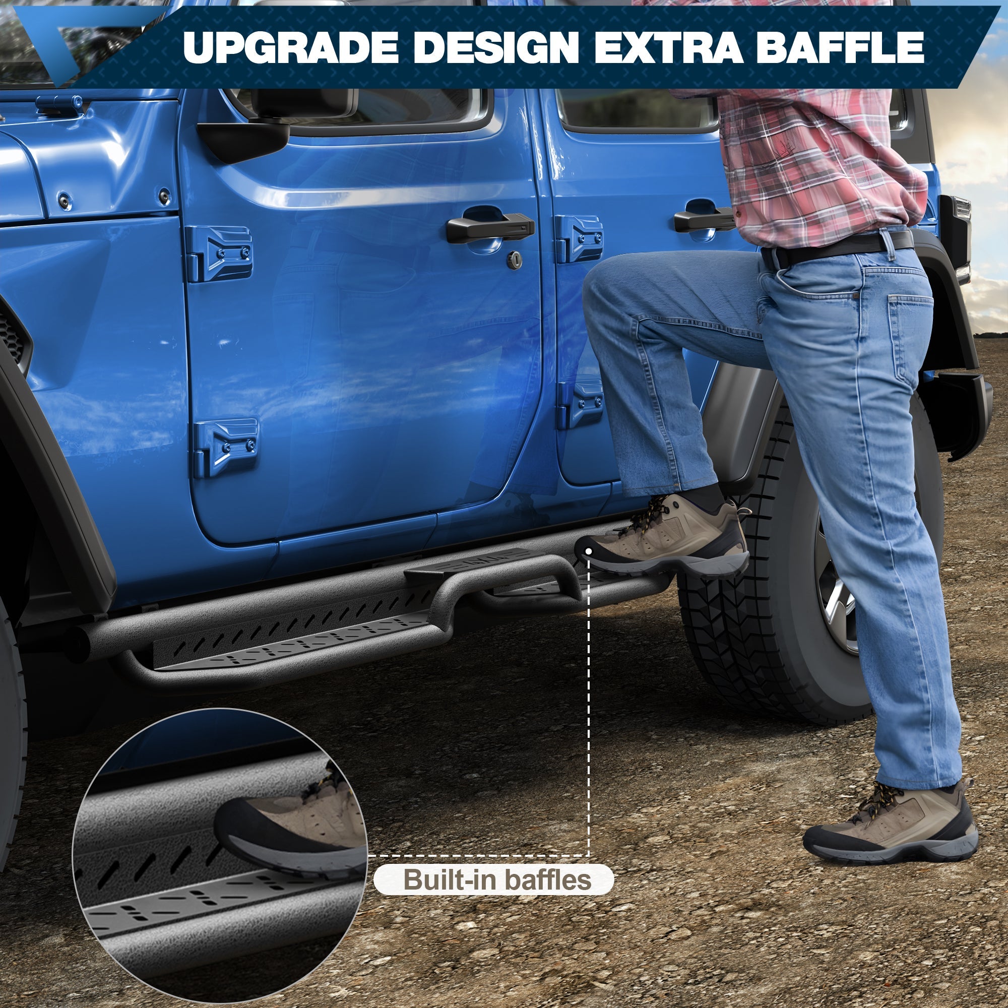 Jeep JL Running Boards Fits 2019-2025 Jeep Wrangler JL Unlimited - nadiaauto