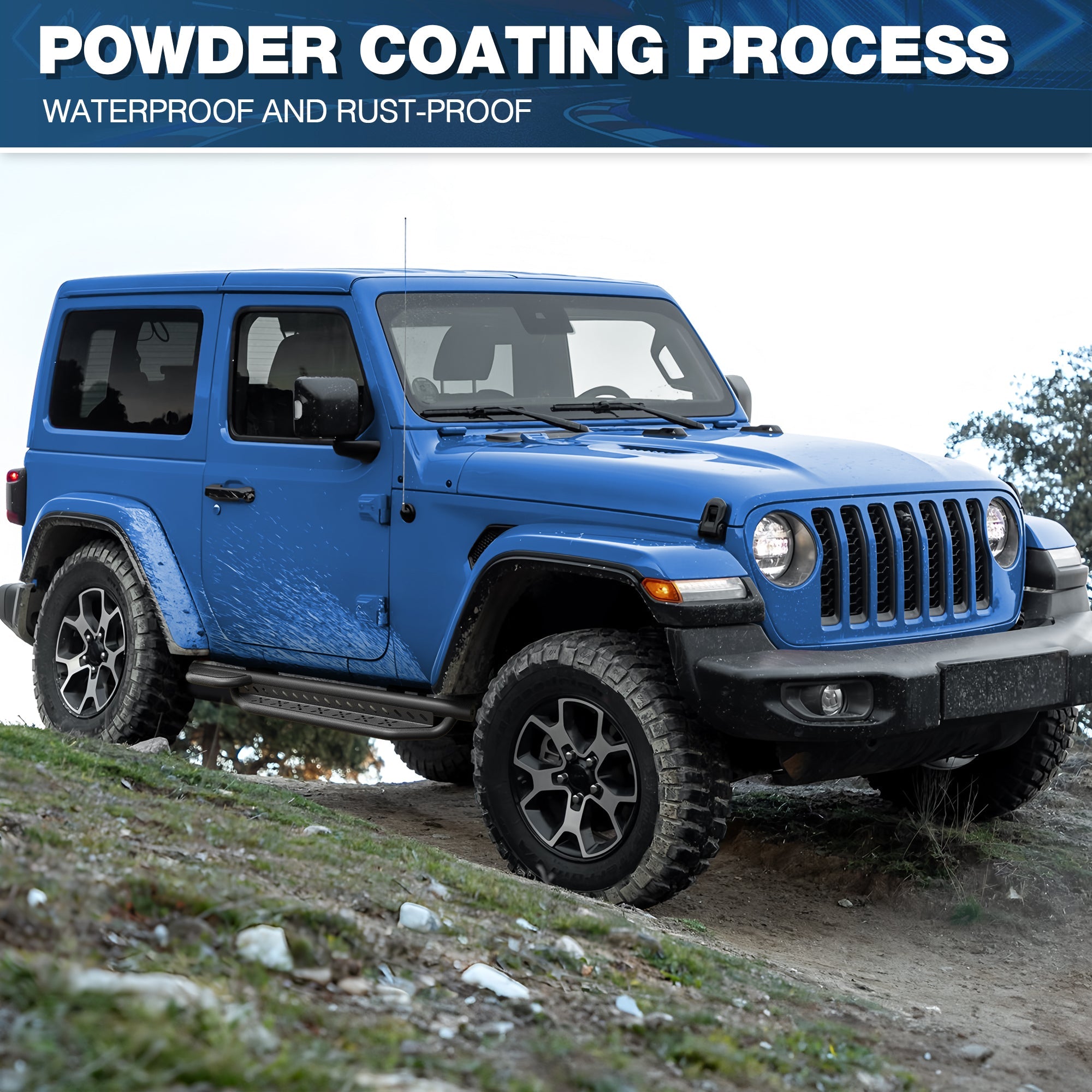 Jeep JL Running Boards Side Steps Fit for 2019 - 2025 Jeep Wrangler JL 2 - Door - nadiaauto