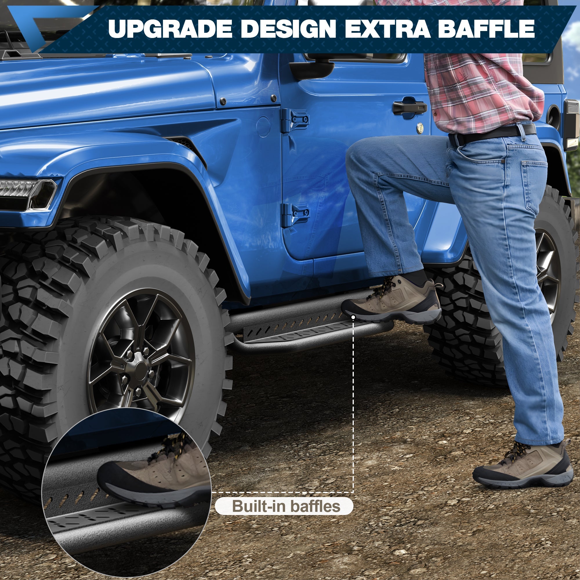 Jeep JL Running Boards Side Steps Fit for 2019 - 2025 Jeep Wrangler JL 2 - Door - nadiaauto