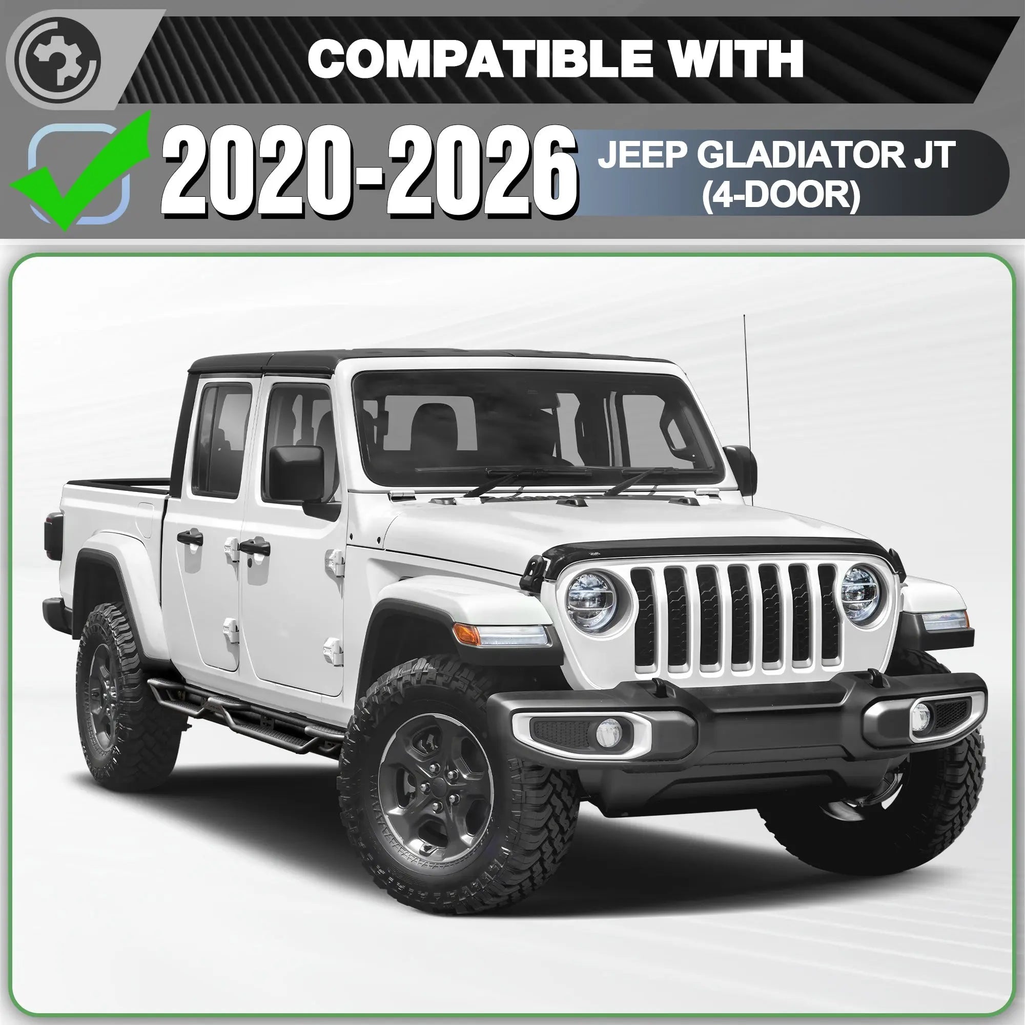 Jeep JT Running Boards for 2020-2026 Jeep Gladiator JT (4-Door) - nadiaauto