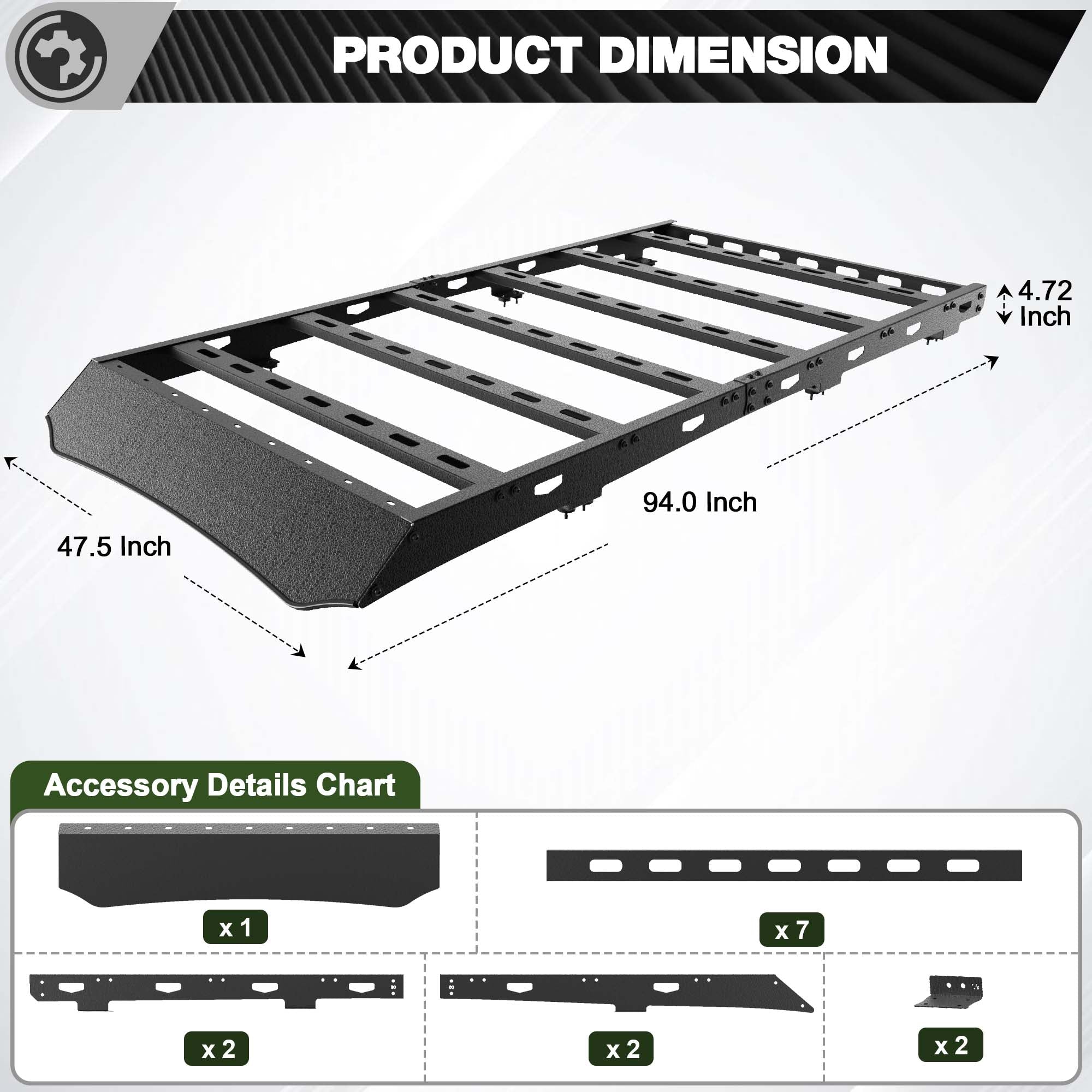 LC250 Roof Rack Compatible for 2024-2025 Toyota Land Cruiser Prado LC250/2024-2025 Lexus GX550 - nadiaauto