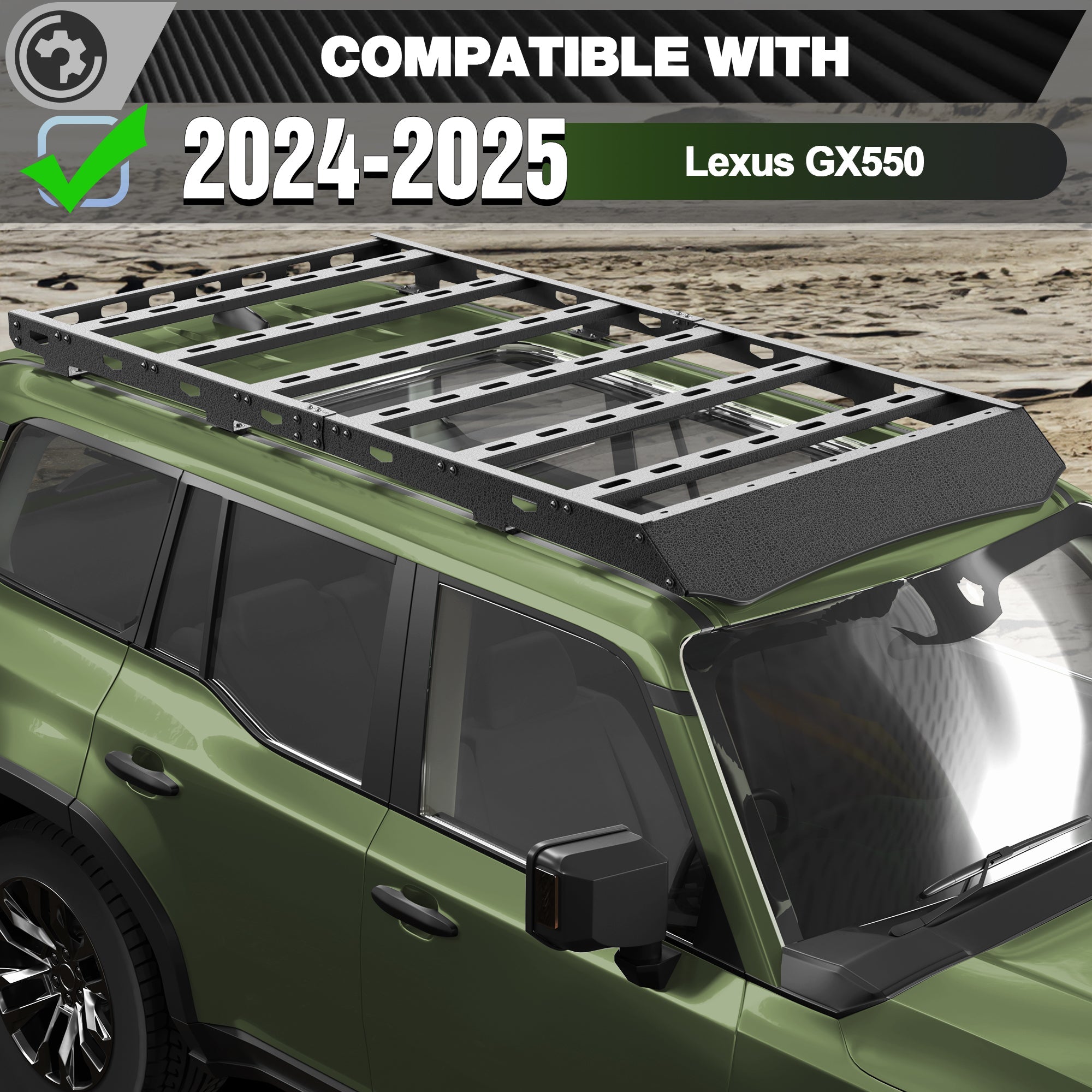 LC250 Roof Rack Compatible for 2024-2025 Toyota Land Cruiser Prado LC250/2024-2025 Lexus GX550 - nadiaauto