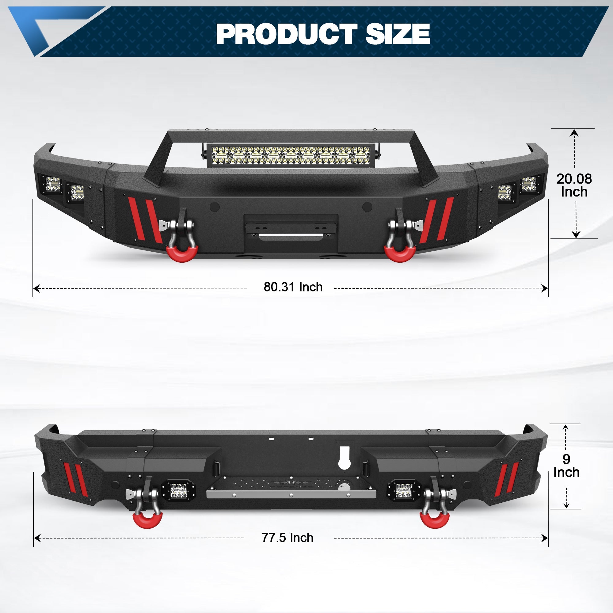 Ram 1500 Front and Rear Bumpers Fit Ram 1500 2019 2020 2021 2022 2023 2024 (Exclude Classic) - nadiaauto