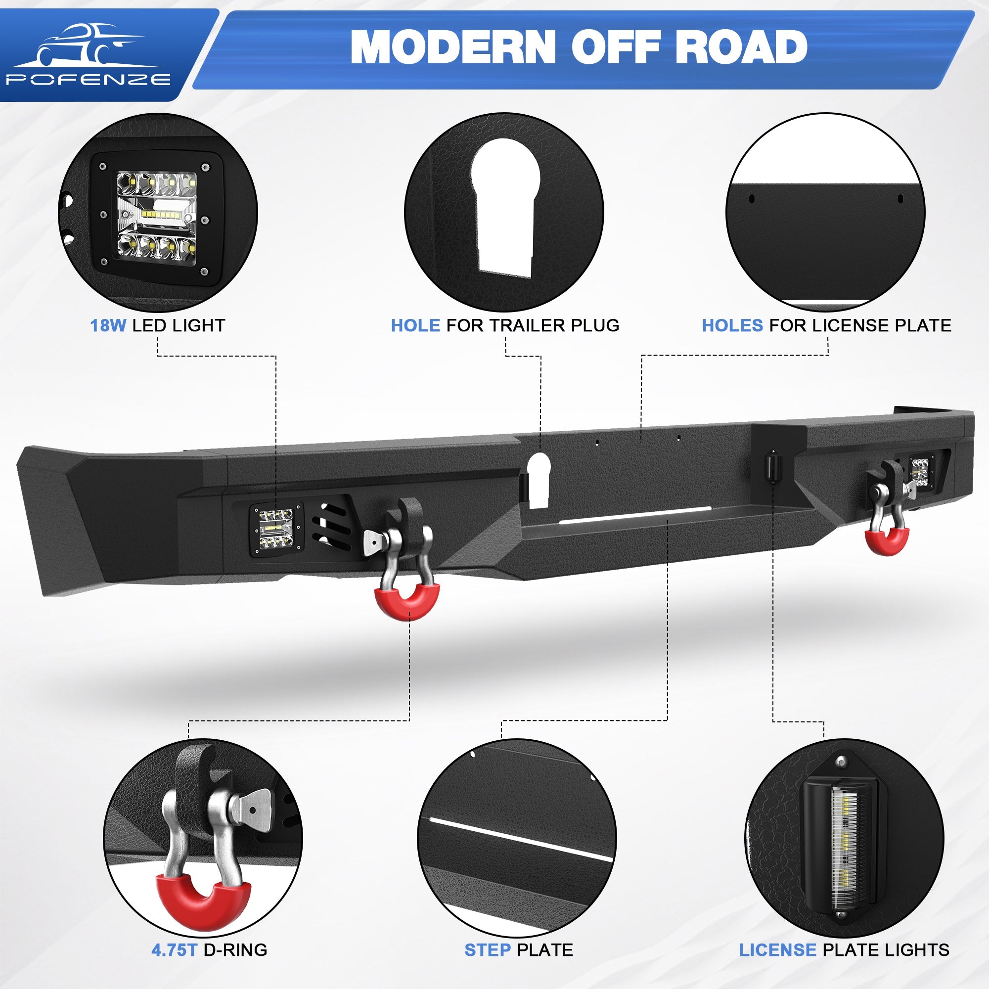 Ram 1500 Front Bumper and Rear Bumper Set for 2009 2010 2011 2012 Ram 1500 Pickup w/Winch Plate - nadiaauto