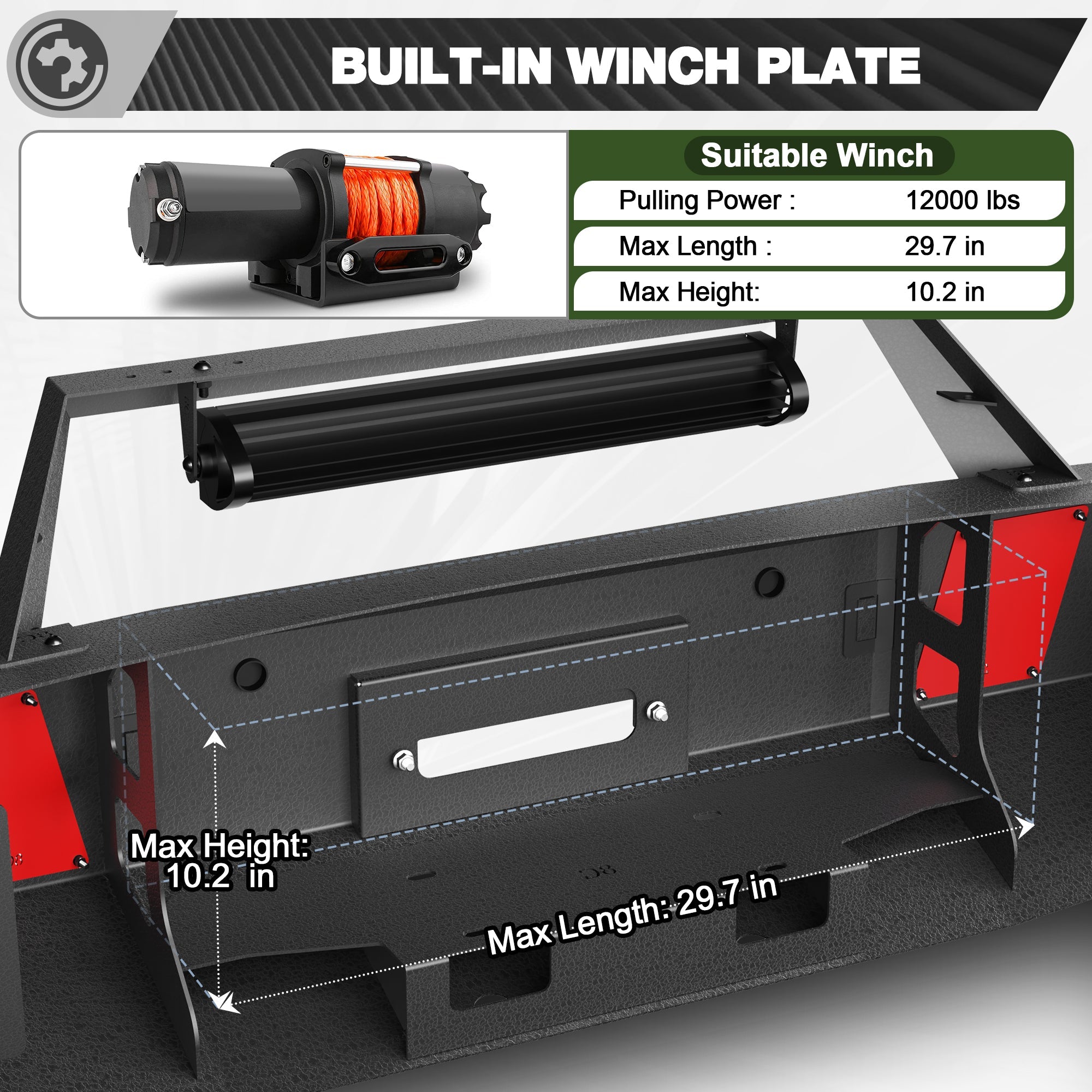 Ram 1500 Front Bumper Compatible with Dodge Ram 1500 2019-2024 (Exclude Classic) with Winch Plate - nadiaauto