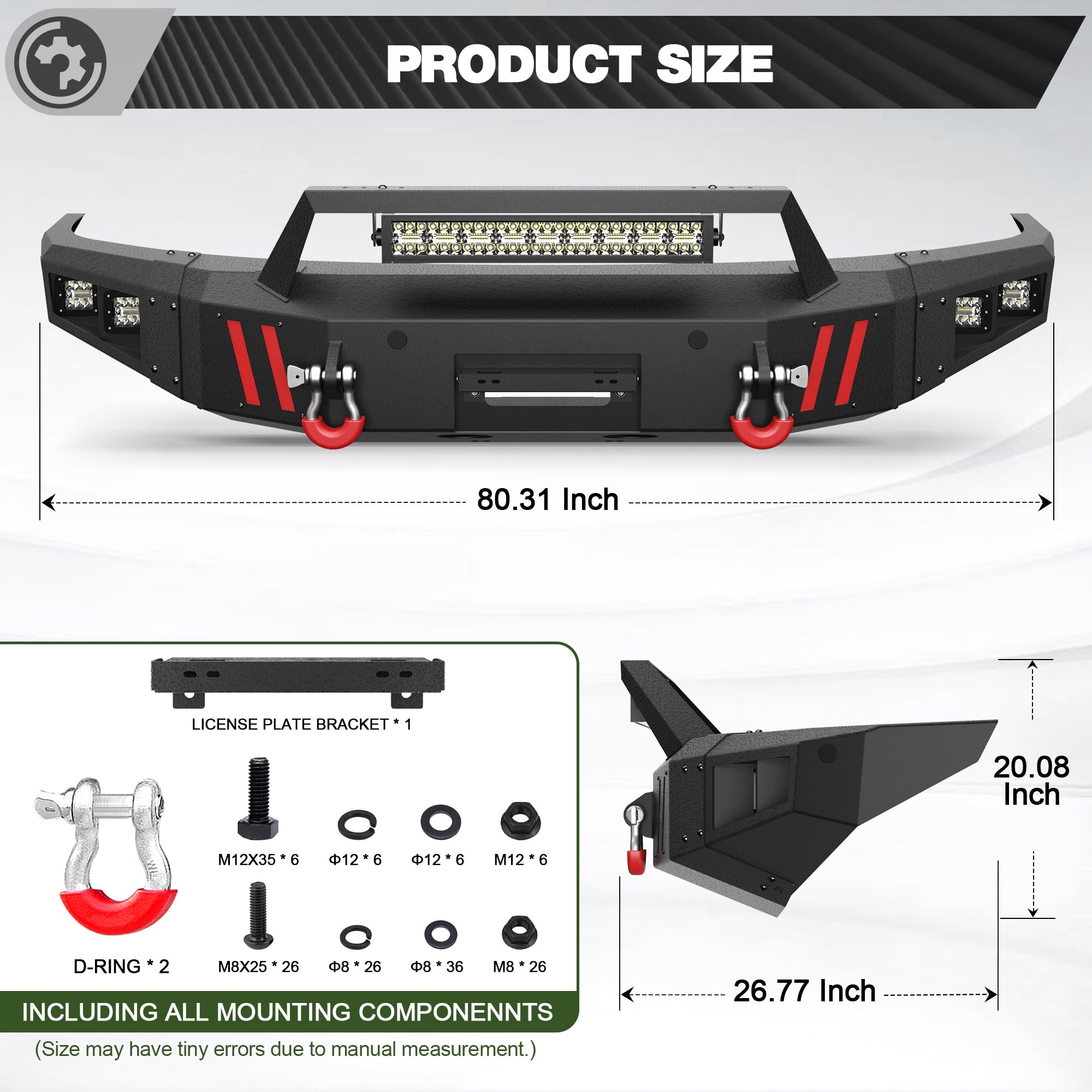 Ram 1500 Front Bumper Compatible with Dodge Ram 1500 2019-2024 (Exclude Classic) with Winch Plate - nadiaauto