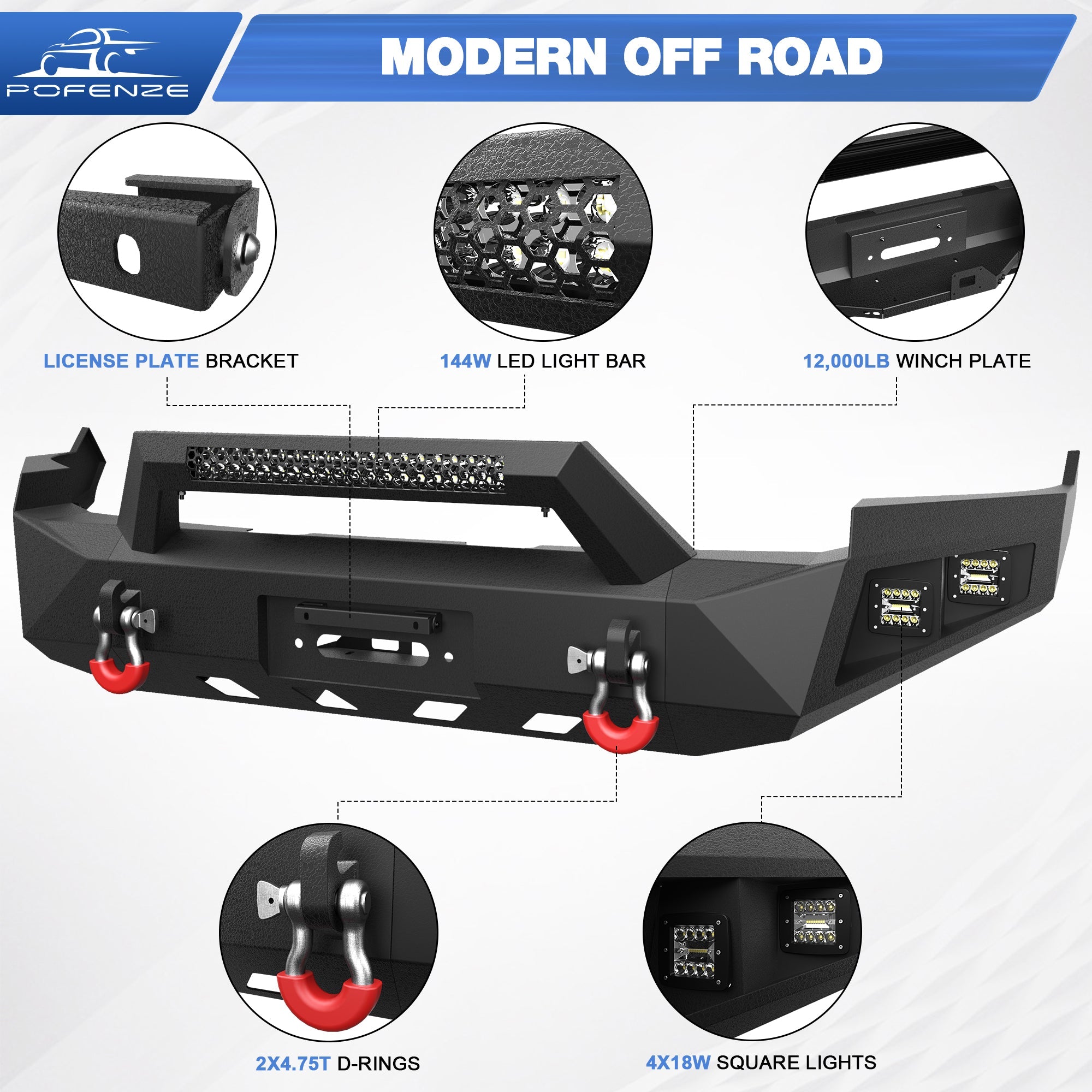 Ram 1500 Front Bumper for 2009 2010 2011 2012 Ram 1500 Pickup with Winch Plate - nadiaauto