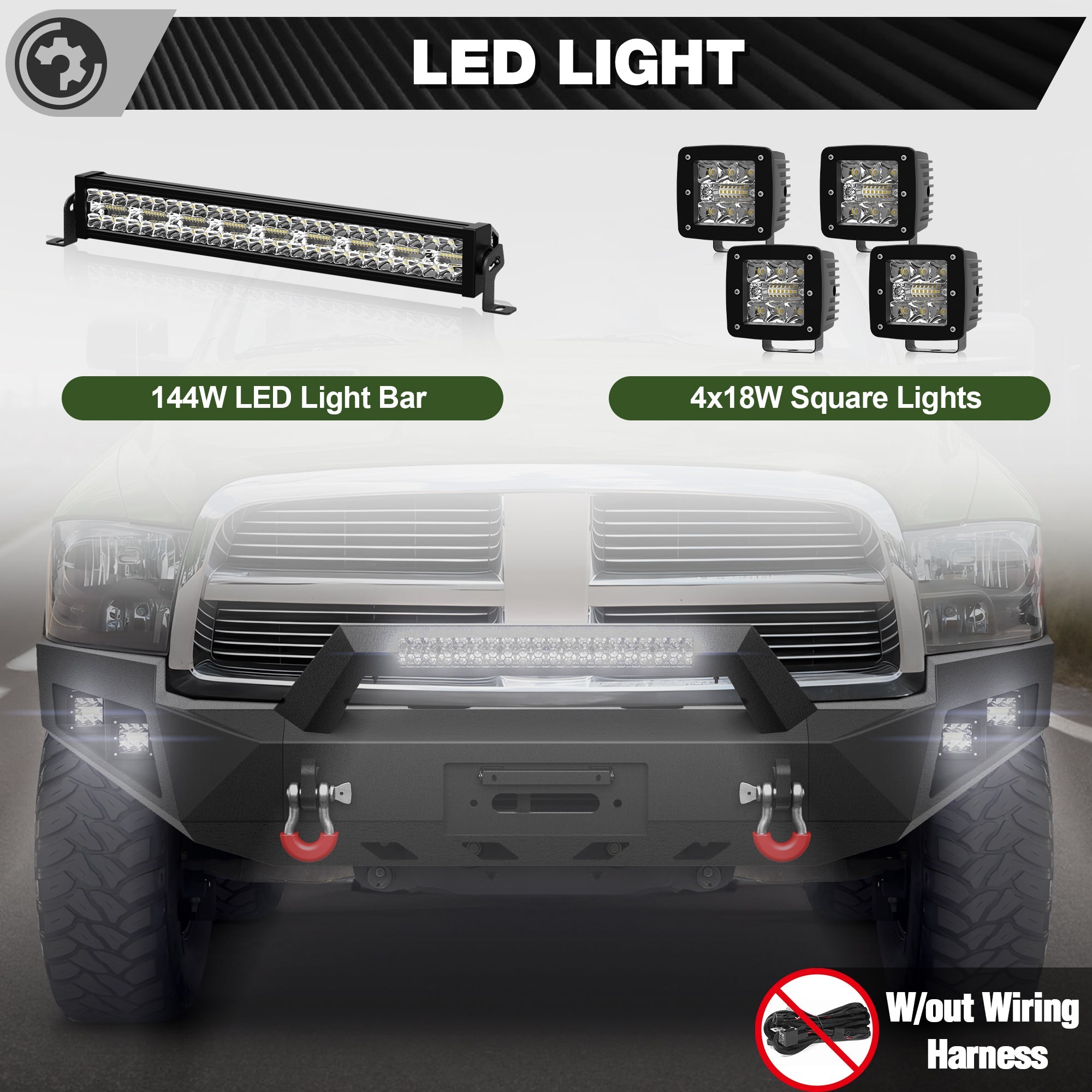 Ram 1500 Front Bumper for 2009 2010 2011 2012 Ram 1500 Pickup with Winch Plate - nadiaauto