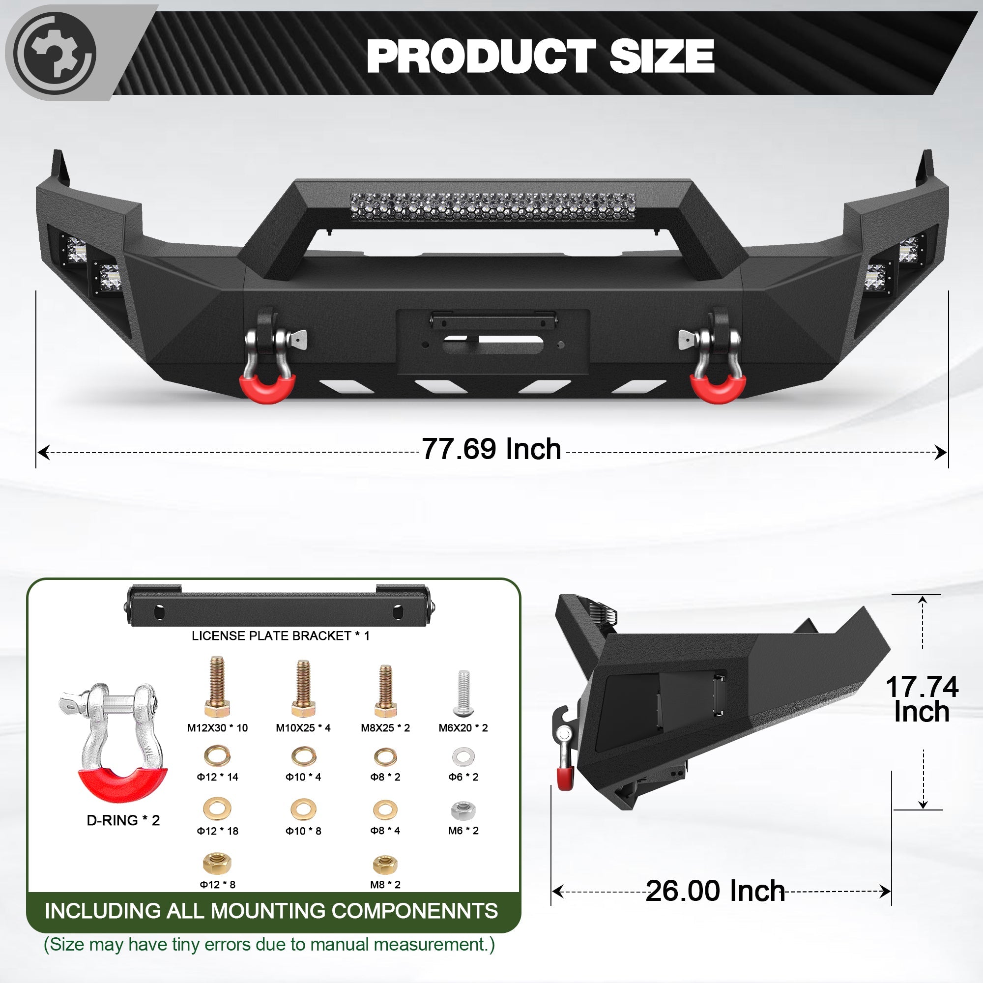 Ram 1500 Front Bumper for 2009 2010 2011 2012 Ram 1500 Pickup with Winch Plate - nadiaauto