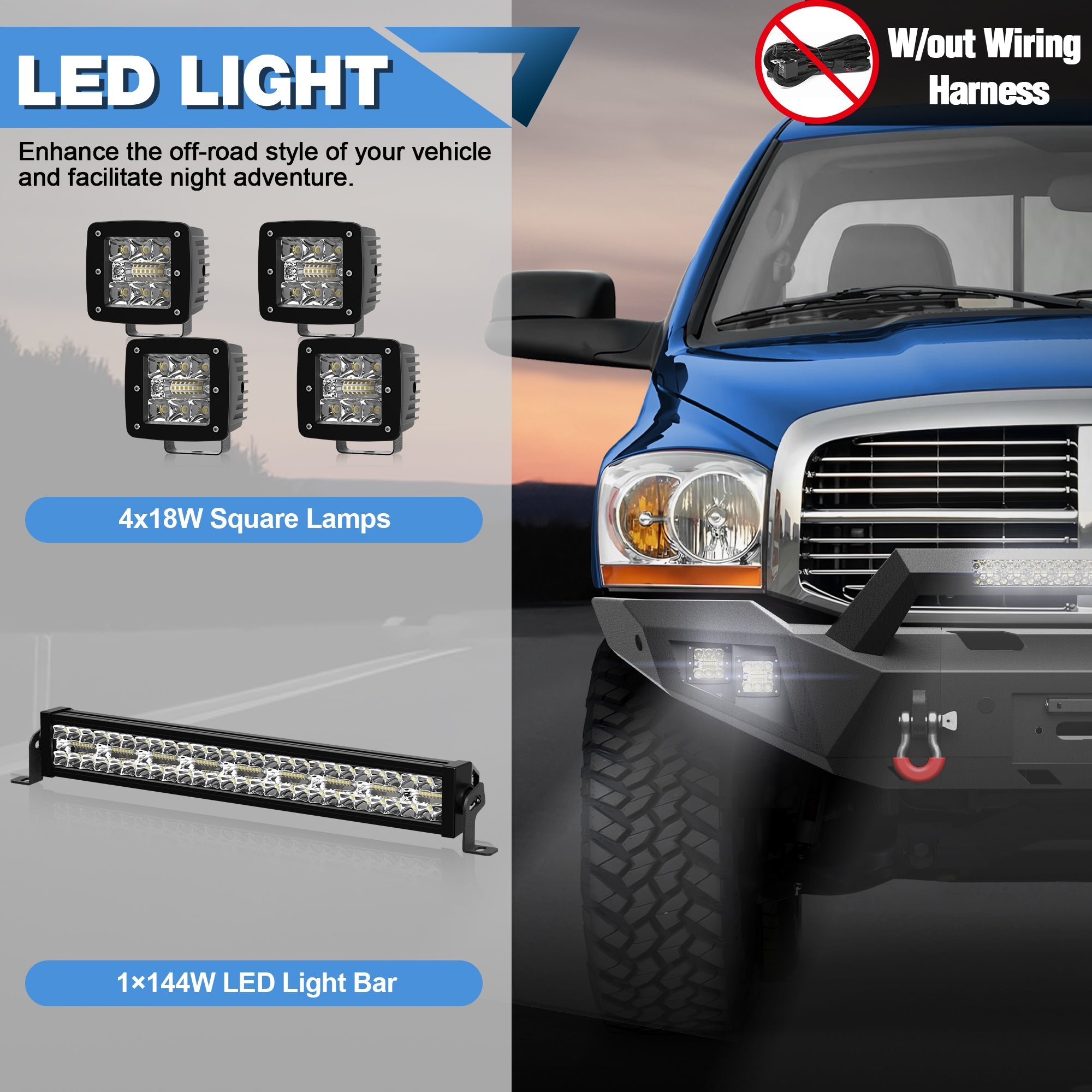 Ram 1500 Front Bumper w/Winch Plate for 2006 2007 2008 Ram 1500 (Excluding Mega Cab) - nadiaauto
