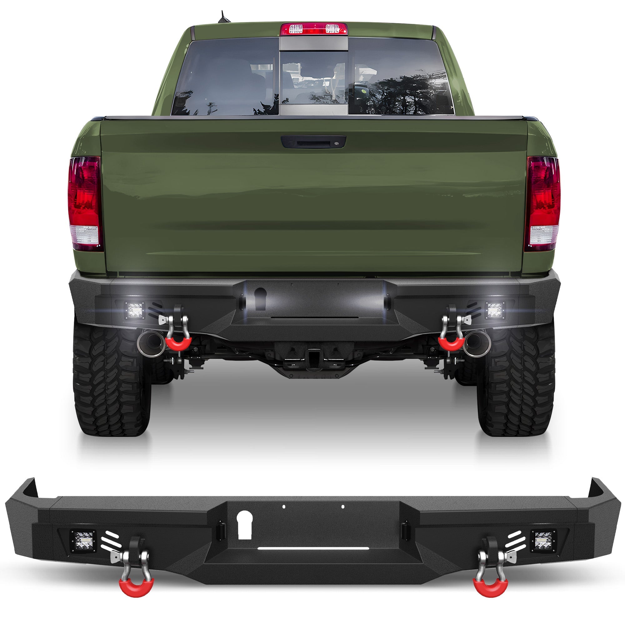 Ram 1500 Rear Bumper for 2009-2018 Ram 1500 Pickup and 2019-2025 Ram 1500 Classic Only - nadiaauto