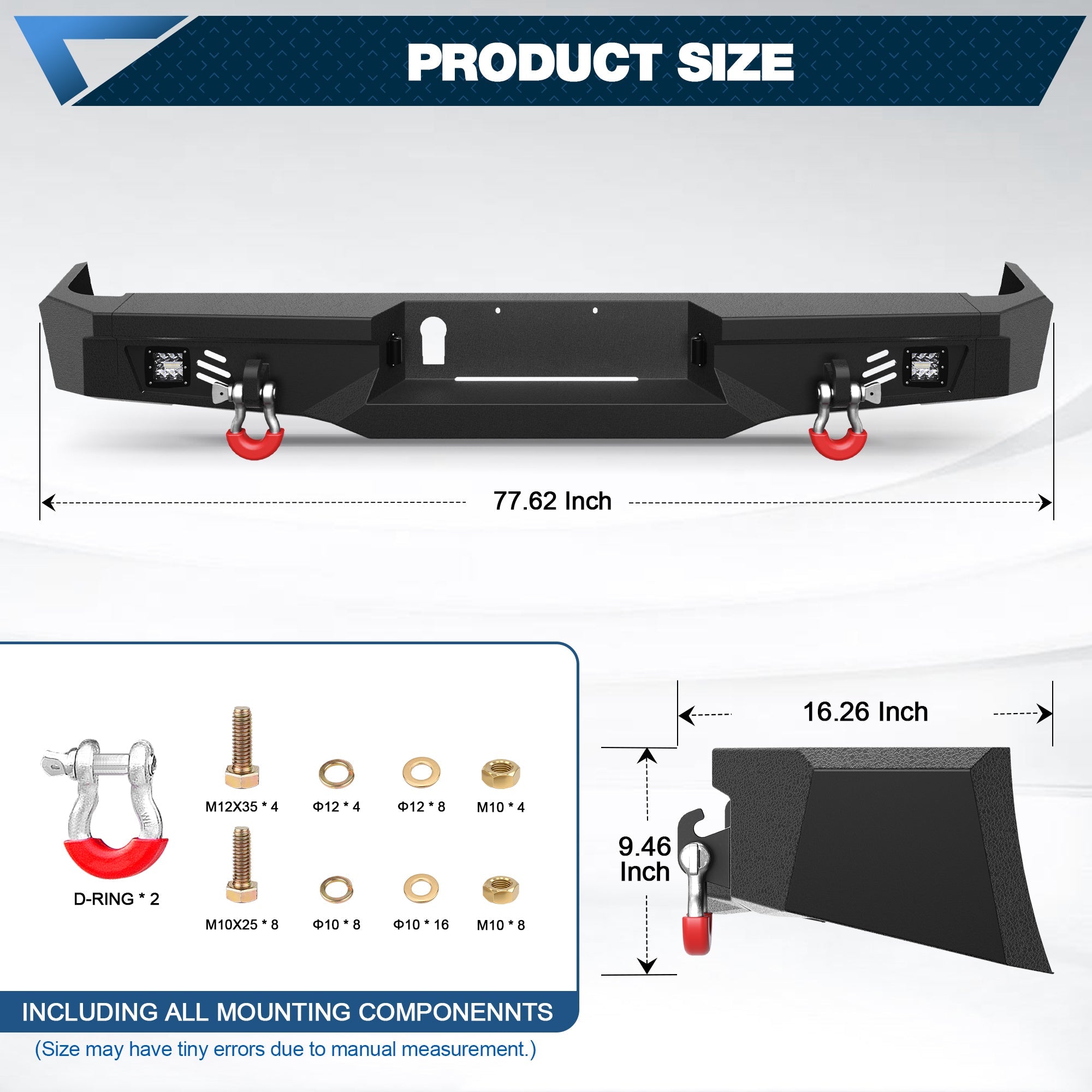 Ram 1500 Rear Bumper for 2009 - 2018 Ram 1500 Pickup and 2019 - 2025 Ram 1500 Classic Only - nadiaauto