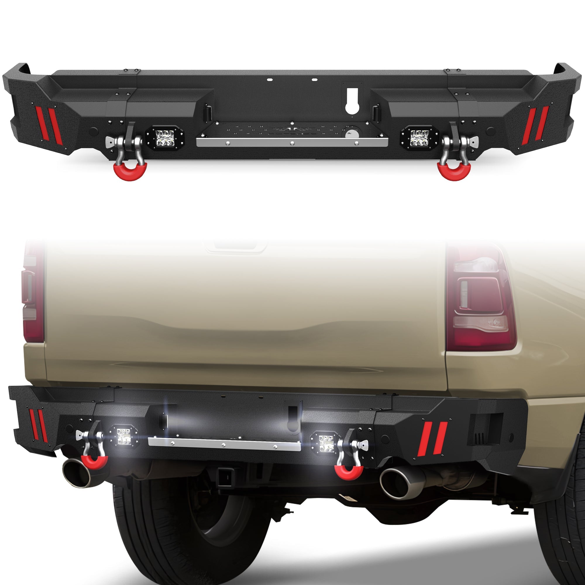 Ram 1500 Rear Bumper for 2019 2020 2021 2022 2023 2024 2025 Ram 1500 (Excluding Classic) - nadiaauto
