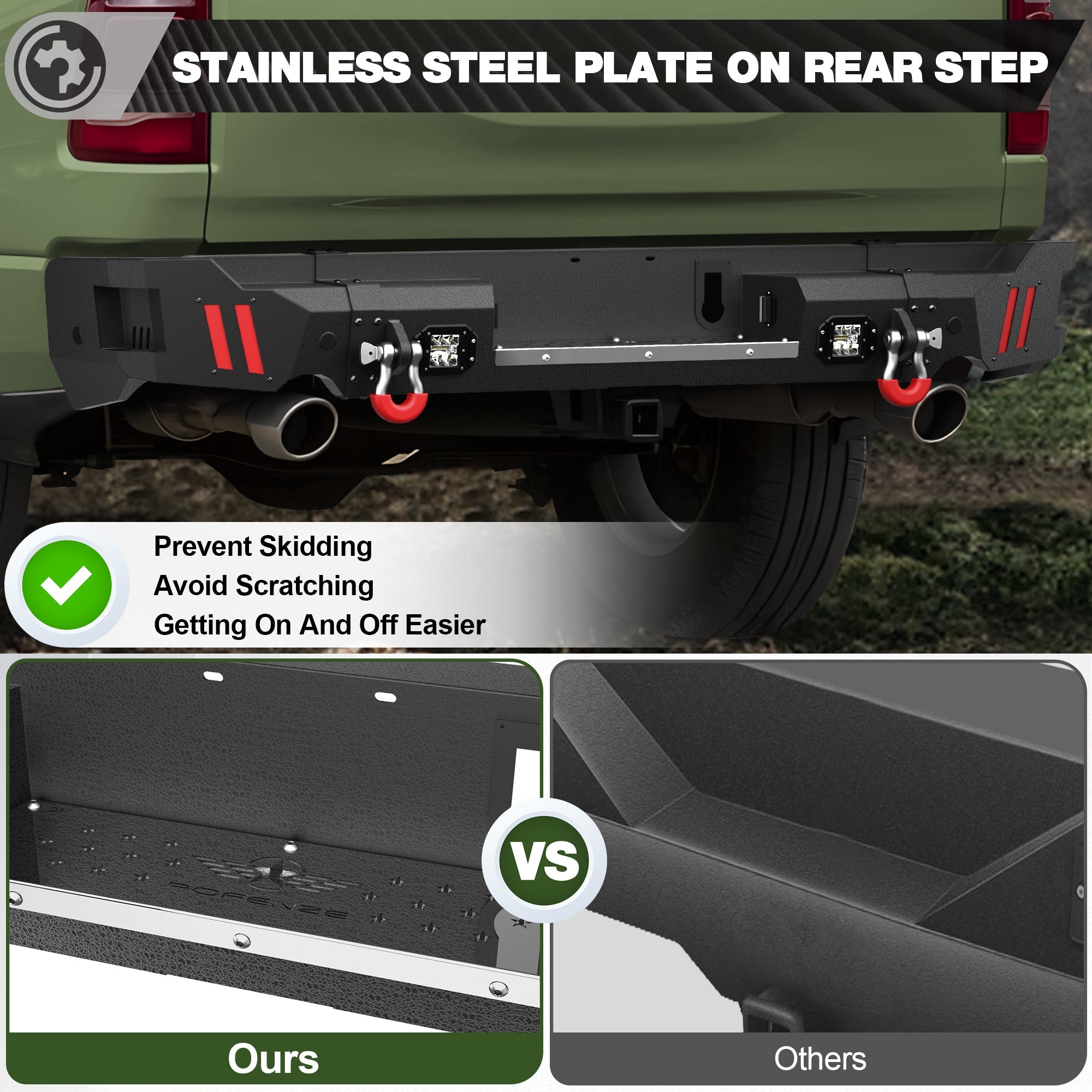 Ram 1500 Rear Bumper for 2019 2020 2021 2022 2023 2024 2025 Ram 1500 (Excluding Classic) - nadiaauto