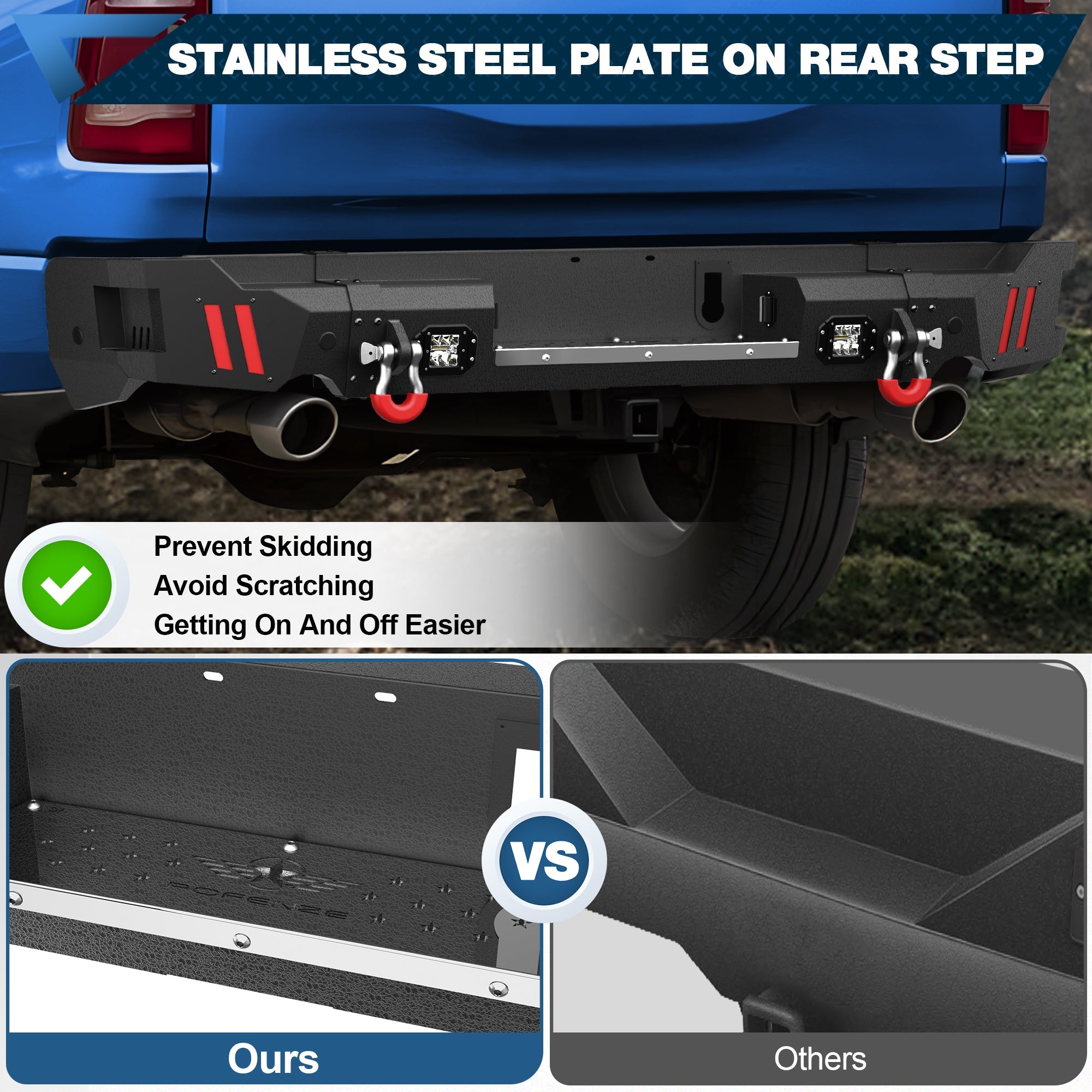 Ram 1500 Rear Bumper for 2019 2020 2021 2022 2023 2024 2025 Ram 1500 (Excluding Classic) - nadiaauto
