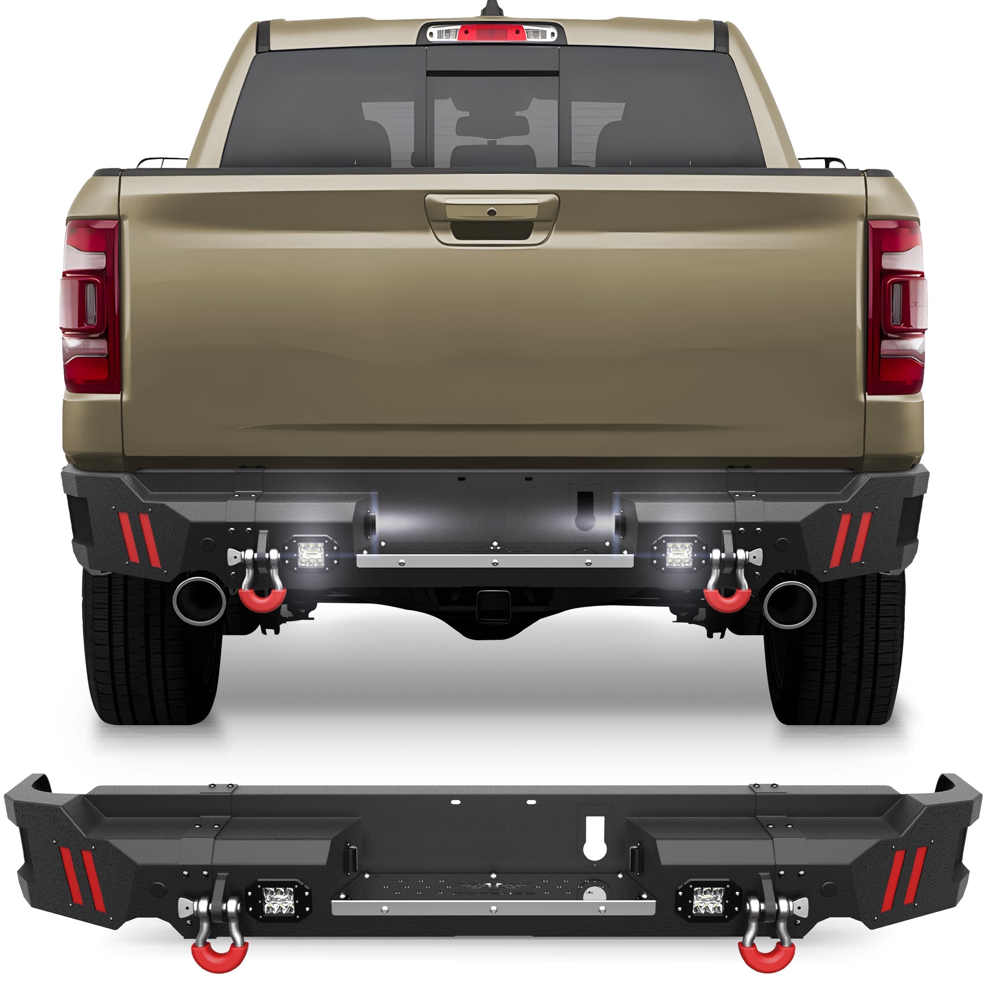 Ram 1500 Rear Bumper for 2019 2020 2021 2022 2023 2024 2025 Ram 1500 (Excluding Classic) - nadiaauto