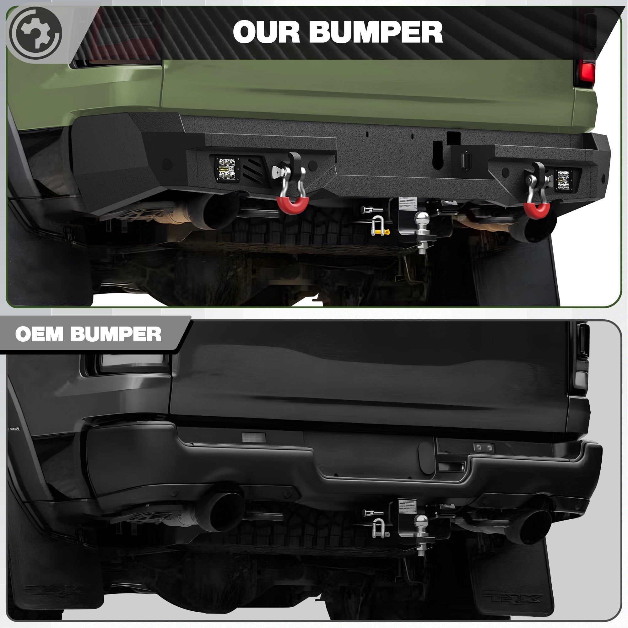 Ram 1500 Rear Bumper for 2021 2022 2023 2024 2025 Ram 1500 TRX Pickup (Ram 1500 TRX only) - nadiaauto